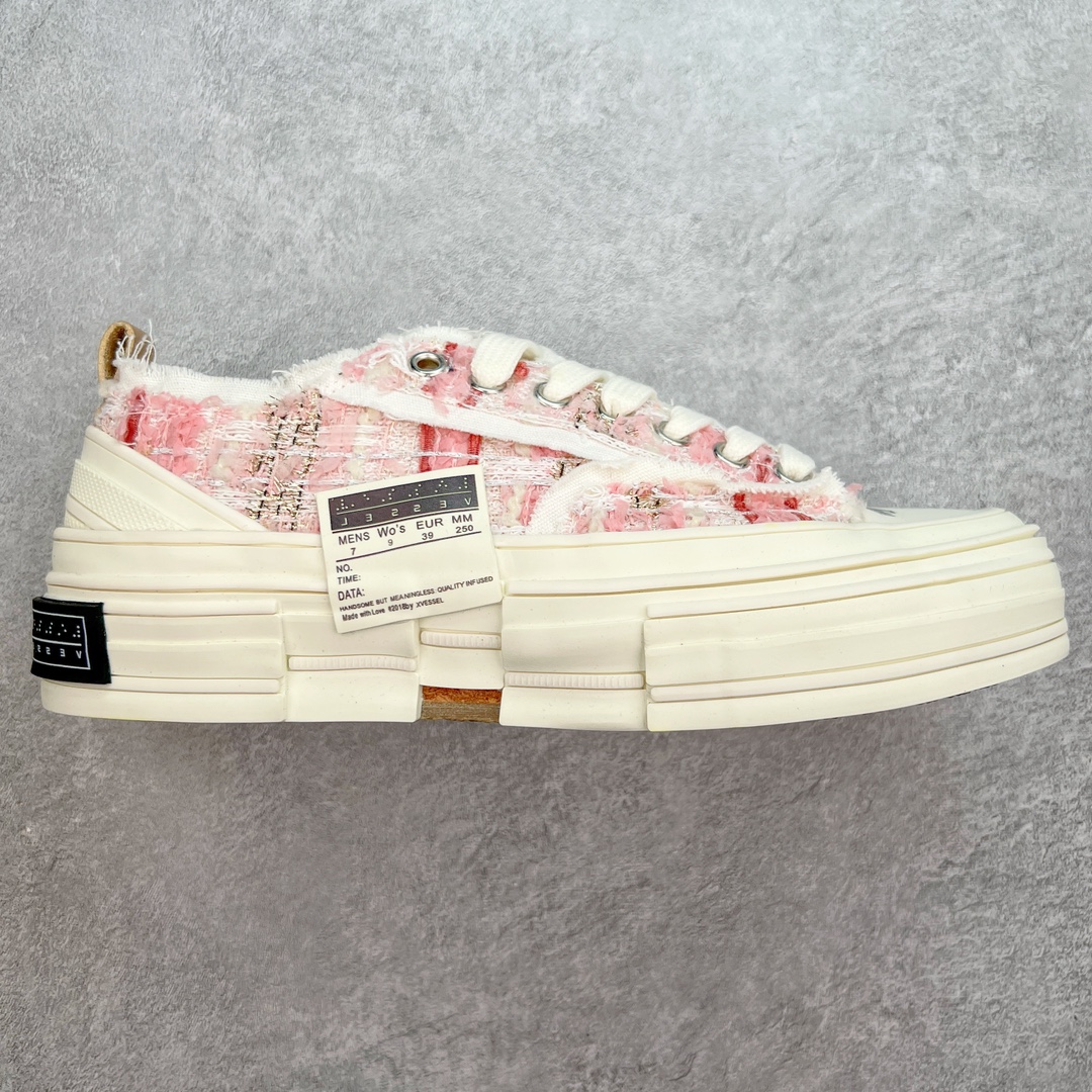 图片[3]-＃B版性价比 众明星网红上脚 吴建豪个人新锐品牌xVESSEL G.O.P. Low解构重叠厚底软木低帮百搭增高帆布硫化板鞋 支持扫码防伪标签特殊效果#升级厚实木塞内底#纯手工贴合多重围条硫化工艺#正确渐变效果原盒包装物#采用12蛊司厚实舒适帆布面料#流苏做旧复古效果 余文乐 蔡徐坤助攻款式 尺码：35 36 37 38 39 40 41 42 43 44 45-选品中心