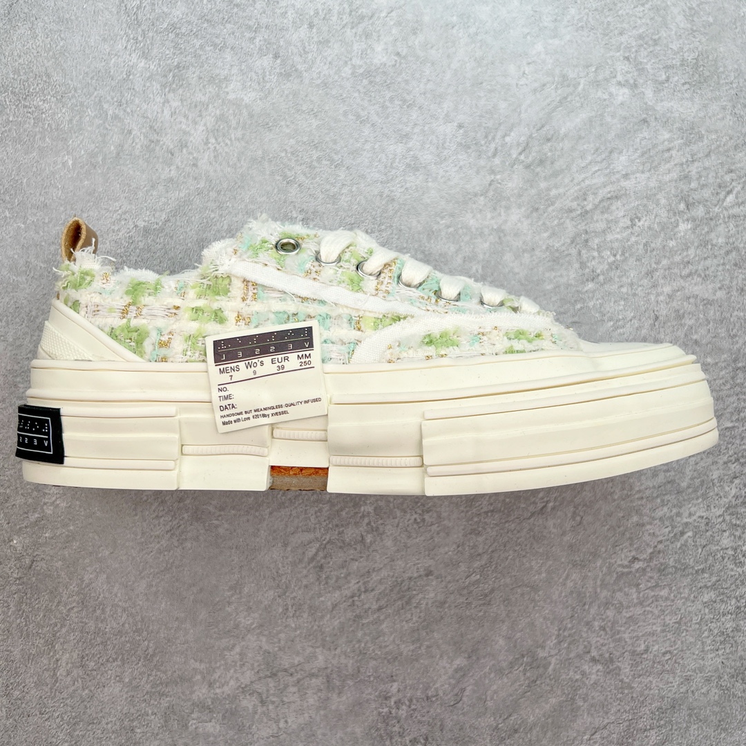 #B版性价比 众明星网红上脚 吴建豪个人新锐品牌xVESSEL G.O.P. Low解构重叠厚底软木低帮百搭增高帆布硫化板鞋 支持扫码防伪标签特殊效果#升级厚实木塞内底#纯手工贴合多重围条硫化工艺#正确渐变效果原盒包装物#采用12蛊司厚实舒适帆布面料#流苏做旧复古效果 余文乐 蔡徐坤助攻款式 尺码:35 36 37 38 39 40 41 42 43 44 45-选品中心