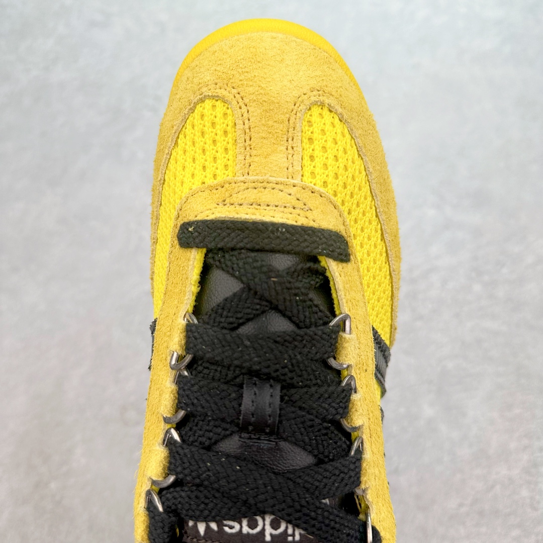 图片[4]-Wales Bonner X adidas Originals SL76 联名黄色 IH9906 Wales Bonner 与 adidas Originals 的联乘系列再次掀起时尚热潮，而其中的 SL76 鞋款更是成为了焦点。相比无鞋盖的Samba，SL76更能俘获我的青睐 这款鞋不仅是对1972年慕尼黑奥运会上经典跑鞋SL72的致敬，更是将怀旧风情与现代设计完美融合。修长的鞋型、针织网层鞋身与绒面板料的交汇，都展现了其精湛的工艺与独特品味。皮革材质的标志三条杠点缀与中底一抹白色腰线，更是为其增添了几分复古奢华的气息。D形环扣的巧妙设计，为鞋带增添了趣味性，同时也提升了鞋款的实用性。鞋底采用EVA材质，不仅增加了鞋款的高度，还提供了更好的缓震性能。齿纹橡胶外底则保证了鞋款的抓地力和耐磨性，让穿着者在运动时更加稳定、安全。尺码：36 36.5 37.5 38 38.5 39 40 40.5 41 42 42.5 43 44 44.5 45-选品中心