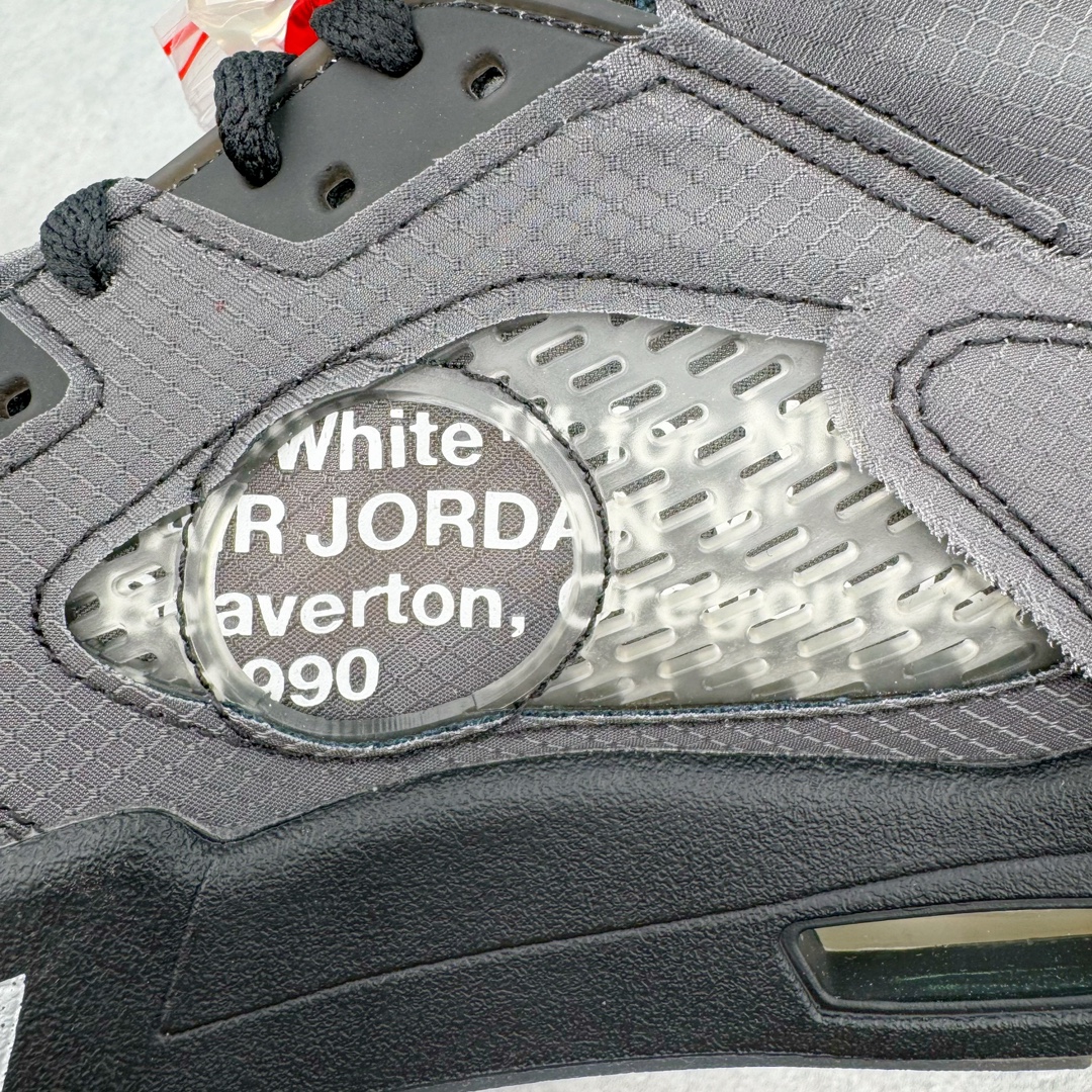 图片[14]-＃Y3纯原 Off-White™ x Air Jordan Retro AJ5 OW联名黑蝉翼 DH8565-100 全新改良批次 圈内最强系列 恪守真诚 承诺混一赔十 高端零售裸鞋圈特供批次 SZ原厂全套原楦原纸板冲刀磨具开发 原厂皮料加持 原厂港宝加持定型后跟R度完美 同源原厂电绣 飞翼针数密度立体效果一致 百分百一致原鞋 原厂拉帮工艺 针距密度一致 后跟弧度收口自然不对折 极致一眼正品既视感 进口玻璃冲刀皮料裁剪零毛边 全鞋电脑针车工艺 品控清洁度最高QC检验标准 免检产品 原厂订购鞋盒、鞋标、防尘纸、鞋撑、鞋带 追求极致的原厂味道 采用原厂韩国进口纱网 攻克鞋面发皱问题 采用熟悉的蝉翼材质覆盖 精密热切饰片工艺 全新开模大底区别市面套底版本 细节超级丰富 2020 AJ5迎来30周年限定 美系潮流奢牌再度联乘 尺码：40.5 41 42 42.5 43 44 44.5 45 46 47.5-选品中心