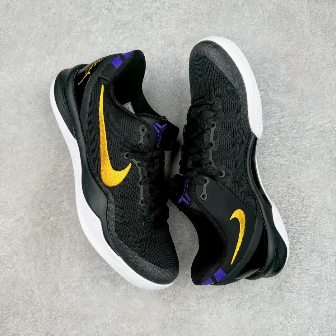 图片[3]-＃灭世海外版 NK Zoom Kobe 8 Protro 黑紫黄 HF9550-001 纯原海外版气垫品质吊打各路纯原 气压➕耐久双重保障 前掌ZOOM TURBO➕后掌马蹄Zoom 后掌澎湃脚感无出其右 全套冲刀改版 鞋型还原度95% 宽脚选手必入货品 鞋头2.5mm上翘空间 不挤脚 完美释放脚趾活动空间 正码正拍 脚型适配性 市场最强没有之一 鞋面工艺全新升级 100%对标正品 原厂聚氨酯蛇鳞 珠光密度同步正品 Swoosh喷漆工艺 还原度接近100% 全新后跟TPU模具 正确S型弧度 区分市场纯原（市场纯原采用公版模具 后跟TPU几乎无弧度）国产天花板橡胶配方 抓地力爆炸 海外口碑炸裂 鞋舌LOGO正确内嵌压印 原厂碳板 正确原盒 厚积薄发 王者归来 拒绝杀猪 拒绝套路 灭世纯原海外版科比系列 致力打造实战第一标杆 尺码：39-47.5 全新模具 正码正拍-选品中心