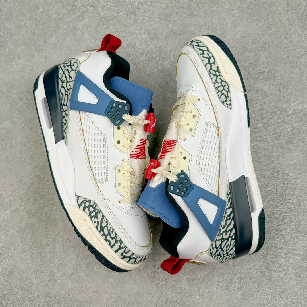 图片[3]-Jordan Spizike Low AJ复古低帮篮球鞋 这款鞋子著名导演斯派克李的Jordan Spizike专属 预计于明年夏季推出全新低帮版本 将包括三款配色 经典爆裂纹非常复古 两款配色分别以大学红和黑曜石蓝进行区分 鞋身设计中依旧带有大象爆裂纹、鞋侧束带、塑胶网布等经典元素 之后 在鞋舌、内衬以及鞋底等位置缀以大学红和黑曜石蓝搭配 带来全新造型 尺码：36 36.5 37.5 38 38.5 39 40 40.5 41 42 42.5 43 44 44.5 45 46 47.5-选品中心