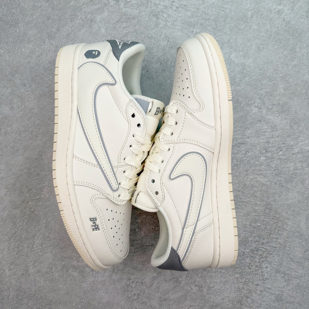 图片[3]-TS x Air Jordan AJ1 Low 倒钩低帮联名定制配色 LJ5188-012 原厂内置气垫魔块 A模大底 头层小牛皮 鞋舌AJ原厂专用牛津布+AJ专用反口珍珠布+原厂无杂质高弹内里海棉+特殊封边弹力鞋带 尺码：36 36.5 37.5 38 38.5 39 40 40.5 41 42 42.5 43 44 44.5 45 46 47.5-选品中心