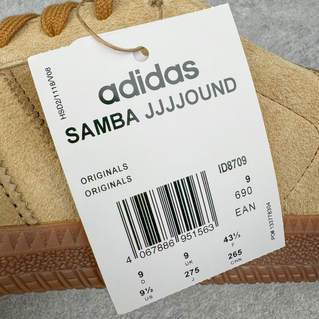 图片[11]-＃PK纯原 JJJJound x AD Originals Samba Classic 桑巴舞系列绅士德训足球风百搭低帮休闲运动板鞋 联名小麦黄 ID8709 好货不怕晚 市场最强版 原厂进口 \\\”Prime Asia\\\” 山羊皮（纹理自然）原厂台湾进口短绒猪巴革 全套原厂纸板冲刀加持 独家原档案私模RB橡胶大底 含胶量硬度原鞋一致 正确拉帮鞋垫背胶 原厂标裁支持鉴定 高密度丽新布中底 内置环保海玻璃鞋垫 全鞋电脑针车零偏差 产品品控稳定性领先行业 原厂港宝加持定型后跟R度完美 JJJJound x Originals联名鞋 作为合作企划里的金字招牌JJJJound 善于利用自己的极简美学挖掘品牌的全新风貌 本次 JJJJound 携手 Originals 选用大热鞋款 Samba 为蓝本 将鞋款的街头气质无痕转变为「静奢风」 鞋款肉眼可见的被赋予了难得的质感 黑白两色都采用了黄色优质皮革内衬以呼应生胶大底 取消了鞋舌的 Logo 转而采用压纹处理使得鞋款整体氛围更加静谧、奢华 同时为了彰显本次合作鞋款的身份 双方合作标识和 JJJJound Logo 被分别印在鞋口内侧和鞋垫上 尺码：36 36.5 37.5 38 38.5 39 40 40.5 41 42 42.5 43 44 44.5 45 46 46.5-选品中心