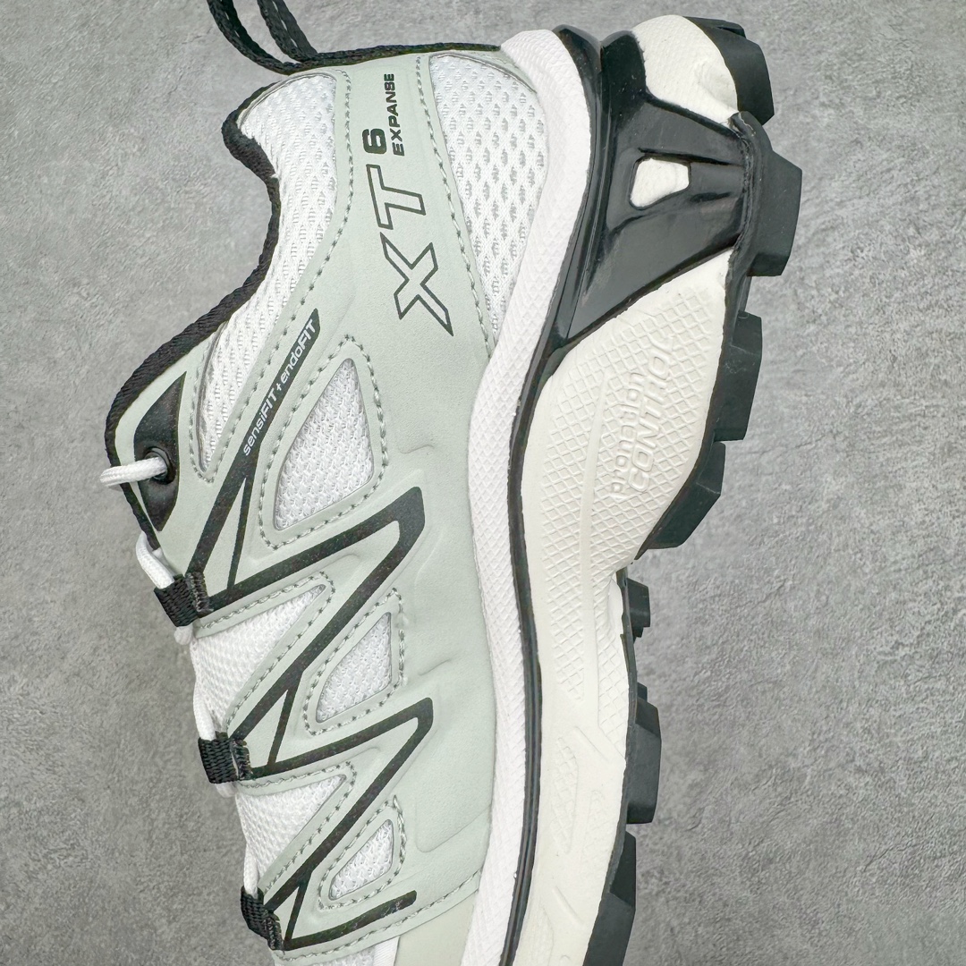 图片[7]-＃绿X Salomon XT-6 萨洛蒙复古潮流户外机能登山跑鞋 纯原外贸平台特供订单 耗时半年巨作 全套原纸板楦头开发 原厂特供网布配套加持 确保原汁原味 完美呈现版型 原档数据独家私模五层组合大底 男女鞋同步官方开发至46.5 原装Ortholite轻量化鞋垫 中底布带钢印编号 原厂TPU锁扣 进口港宝加持 后跟自然饱满 还原公司包裹性 鞋面以“锯齿”状的包裹系统呈现 在基色底之下加入了各种色点缀 将公司的最新技术和时尚前卫的造型融入耐用的长跑款式中 鞋面由 TPU 薄膜制成 并焊接在高耐磨网眼上 使其既时尚又坚固 由 ACS底盘支撑 可增强稳定性和支撑力 以及由橡胶凸耳 Contragrip外底覆盖的 EVA 缓冲中底 旨在应对崎岖的地形 鞋舌上的彩色Salomon 标签、Quicklace 系统以及鞋头、鞋舌和鞋跟上的附加品牌使细节更加完美 让穿着者可以轻松驾驭户外与通勤下的任何运动生活场景 无缝鞋身户外随意纵横 颜值与脚感兼备 出街通勤 绝对非常吸睛 你值得拥有 尺码：36 36.5 37.5 38 38.5 39 40 40.5 41 42 42.5 43 44 44.5 45 46 46.5 注意：偏小1码-选品中心