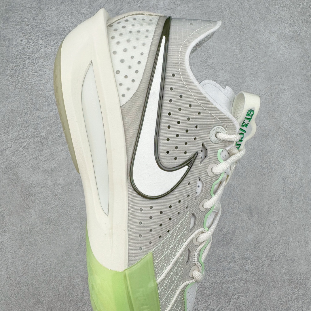 图片[6]-＃JC纯原 NK Air Zoom G.T.Cut 3.0 EP 新款实战低帮篮球鞋 灰绿 DV2913-003 一个月返厂/换新售后服务 支持各种实战 全套原纸板楦头开发 独家原档数据私模唯一正确8层组合大底 全新GT Cut 3.0 全掌搭载了 ZoomX 泡棉 使得整双鞋在缓震表现上可谓相当优秀 拥有着顶级科技配置的同时 颜值设计也非常可观 整体鞋型仍然保留了前低后高的设计 G.T. Cut 传统的突进极速突破的感觉 鞋头麂皮材质和 NK Flywire 飞线工艺 相对来说包裹感更好了 必备的TPU 支撑片 两侧 Swoosh 的透气孔设计 起到散热透气的作用 鞋舌采用类似跑鞋的半开叉式设计 搭配鞋带既可以提升包裹感 又降低了运动中鞋舌乱跑的可能性 鞋子内里填充相当厚实 避免掉跟 尺码：36 36.5 37.5 38 38.5 39 40 40.5 41 42 42.5 43 44 44.5 45 45.5 46 47 47.5 48.5-选品中心