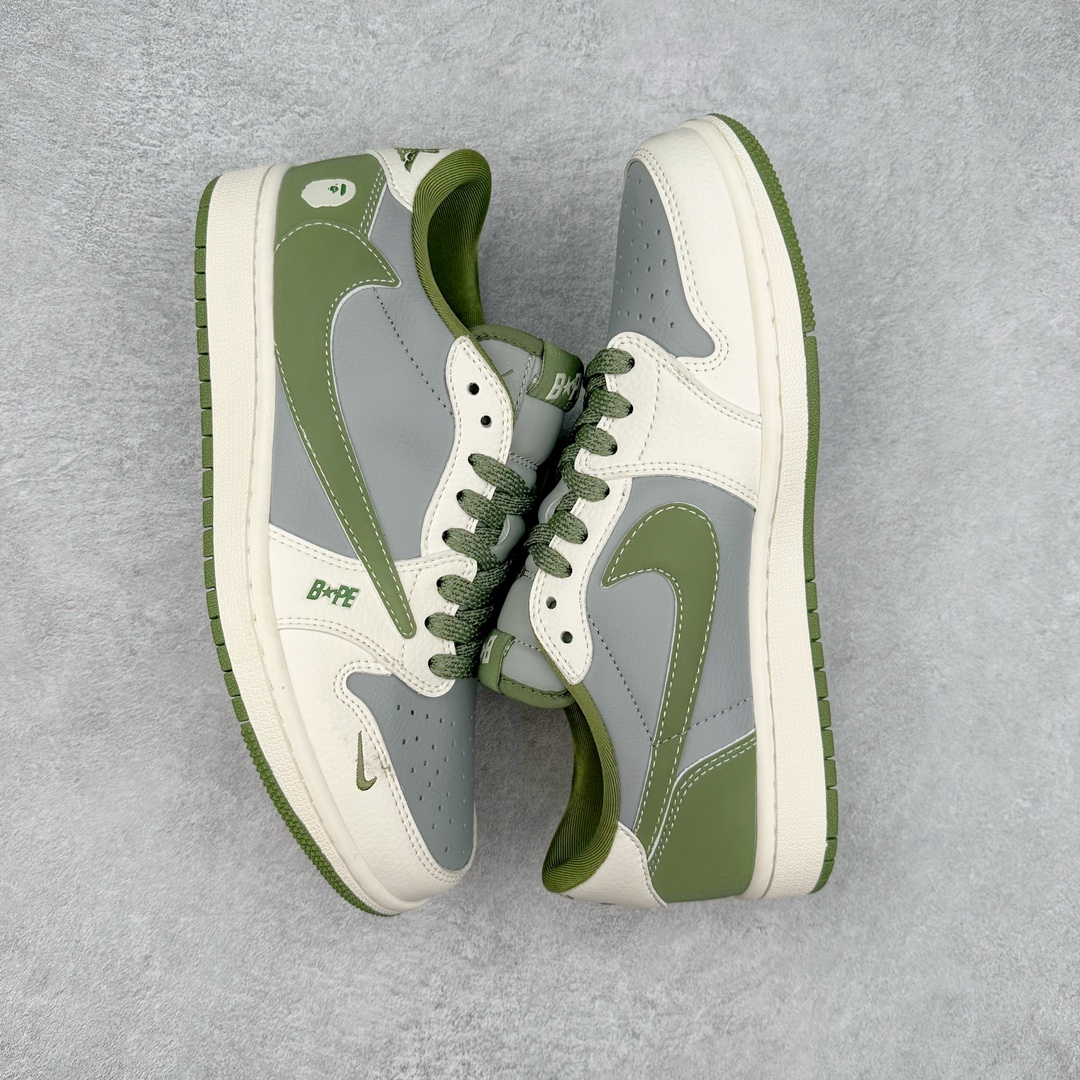 图片[3]-TS x Air Jordan AJ1 Low 倒钩低帮联名定制配色 BB6511-621 原厂内置气垫魔块 A模大底 头层小牛皮 鞋舌AJ原厂专用牛津布+AJ专用反口珍珠布+原厂无杂质高弹内里海棉+特殊封边弹力鞋带 尺码：36 36.5 37.5 38 38.5 39 40 40.5 41 42 42.5 43 44 44.5 45 46 47.5-选品中心