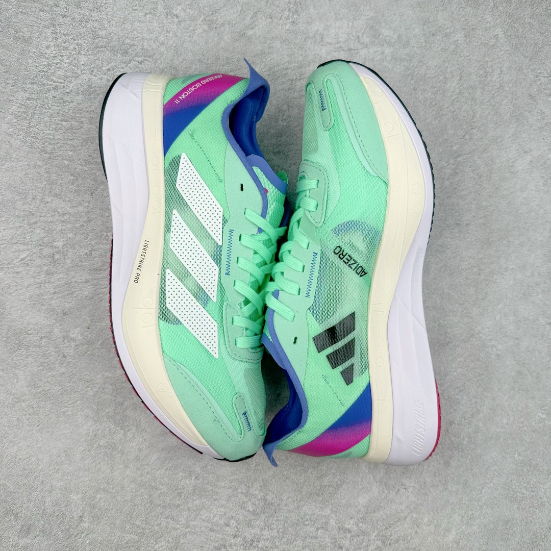 图片[3]-AD Adizero Boston 12 波士顿夏季透气网眼竞速跑鞋 延续爪型玻璃纤维推进系统 进化为全掌式的ENERGY RODS 2.0 从脚跟到脚趾的一体成形设计 强化整体推进力 提升速度表现 升级透气鞋面更具支撑性 利用ENGINEERED MESH技术进行不同密度织纹 强化支撑性 更使用50%以上的回收材料製成 减低塑料浪费 此外变薄的鞋舌为前掌提供更多空间 提供跑者更好的穿着感受 马牌轮胎大底耐磨性佳 大底全掌采用耐磨的Continental马牌轮胎大底 在各种环境下保有良好抓地力 货号：HQ3696 尺码：36 36.5 37 38 38.5 39 40 40.5 41 42 42.5 43 44 44.5 45-选品中心