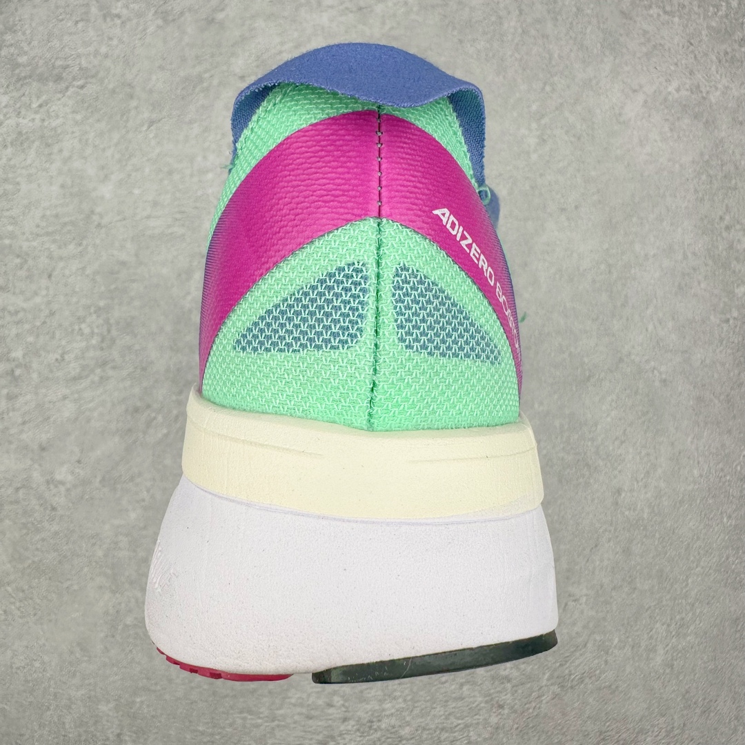 图片[8]-AD Adizero Boston 12 波士顿夏季透气网眼竞速跑鞋 延续爪型玻璃纤维推进系统 进化为全掌式的ENERGY RODS 2.0 从脚跟到脚趾的一体成形设计 强化整体推进力 提升速度表现 升级透气鞋面更具支撑性 利用ENGINEERED MESH技术进行不同密度织纹 强化支撑性 更使用50%以上的回收材料製成 减低塑料浪费 此外变薄的鞋舌为前掌提供更多空间 提供跑者更好的穿着感受 马牌轮胎大底耐磨性佳 大底全掌采用耐磨的Continental马牌轮胎大底 在各种环境下保有良好抓地力 货号：HQ3696 尺码：36 36.5 37 38 38.5 39 40 40.5 41 42 42.5 43 44 44.5 45-选品中心