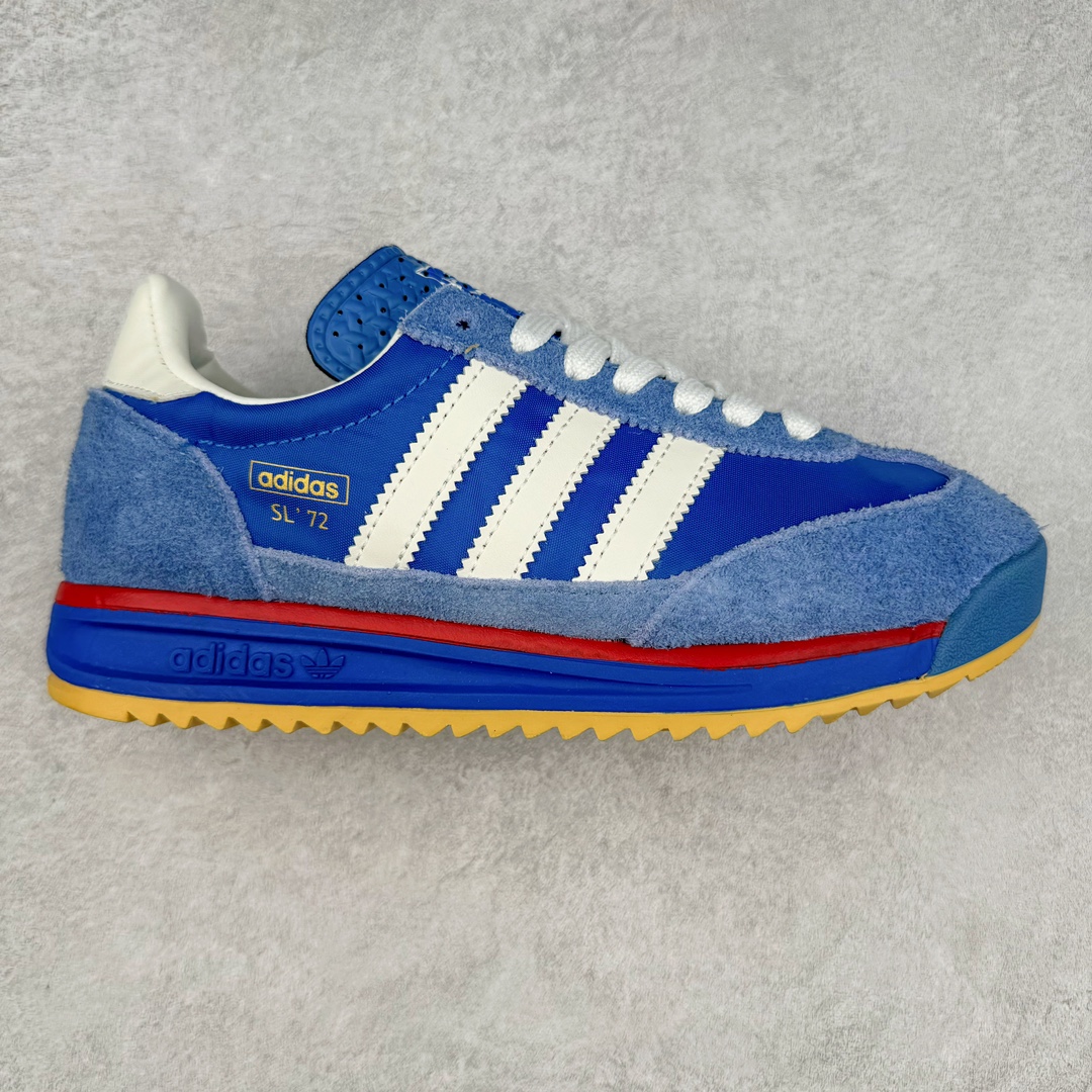 图片[7]-AD Wmns SL72 OG 系列德训足球风百搭低帮休闲运动板鞋 Originals推出复古「T头鞋」造型的SL72鞋款复刻，有男女两款可选。男生款为SL72RS，鞋型挺立饱满，鞋底增加高度，采用麂皮与布面制作，符合复古氛围；女生款为SL72OGW，致敬经典款式，鞋身纤细，还原70年代设计，以绿色呈现，点缀金色细节。多款配色可选。「T 头鞋」这两年有多火大家见到了吧？明星、穿搭博主几乎人手一双，凭借复古味的外观，以及亲民的价格，同样成为了不少球鞋玩家日常上脚首选。近日 adidas Originals 将有「T 头鞋」造型的诞生于 1972 年的 SL72 鞋款复刻带回，各位买鞋又有新选择了。1972 年 SL72 问世后，引领了后来阿迪达斯的跑鞋发展方向，其中「SL」代表了 Super Light，彰显了产品轻便的特性。1972 年 SL72 问世后，引领了后来阿迪达斯的跑鞋发展方向，其中「SL」代表了 Super Light，彰显了产品轻便的特性。这次 adidas Originals 延续其轻质经典的基因，带来男女两款 SL72。男生款带来 SL72 RS 鞋型，RS 意为 Reshaped（重塑），鞋款在保留了经典的外观基础上，在尼龙材质里增加了填充物，使鞋型更加挺立和饱满，鞋头则更加圆润，鞋底的 EVA 材质则增加了鞋款的高度。女生款则带来 SL72 OG W 鞋型，OG 顾名思义则是致敬经典款式，相较于 RS（Reshaped）鞋款，鞋身更加纤细，其整体鞋身轮廓、线条、细节、材质上尊崇 70 年代 SL72 的设计，还原经典味道。尺码：36 36⅔ 37⅓ 38 38⅔ 39⅓ 40 40⅔ 41⅓ 42 42⅔ 43⅓ 44 44⅔ 45-选品中心