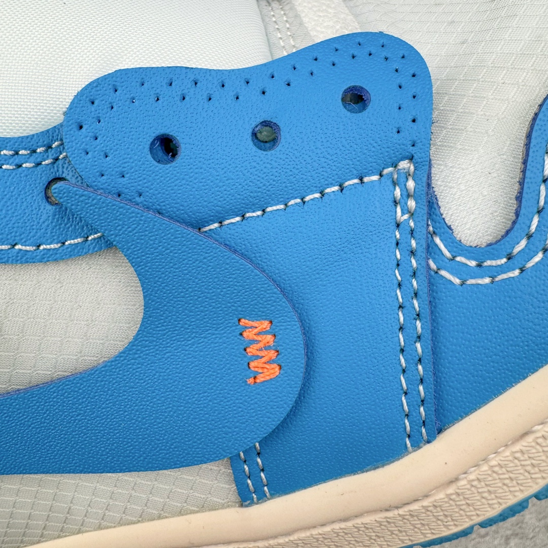 图片[22]-＃纯原 OFF-WHITE x Air Jordan AJ1 Retro High OW联名北卡蓝 AQ0818-148 外贸特供 原楦原纸板开发 极致一眼正品既视感 原厂皮料 原厂拉帮工艺 全部采用原厂电脑车 针距 边距完全同步原鞋 特供皮料一致原鞋 鞋面清洁度最高QC检验标准 控制溢胶 飞翼3D高频深度立体 鞋盒、防尘纸 均采购来自原厂 尺码：40.5 41 42 42.5 43 44 44.5 45 46 47.5-选品中心