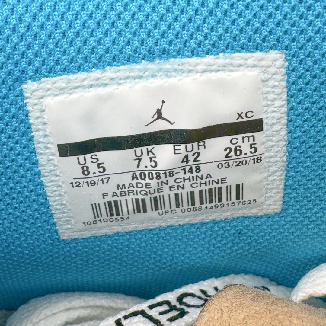 图片[13]-＃纯原 OFF-WHITE x Air Jordan AJ1 Retro High OW联名北卡蓝 AQ0818-148 外贸特供 原楦原纸板开发 极致一眼正品既视感 原厂皮料 原厂拉帮工艺 全部采用原厂电脑车 针距 边距完全同步原鞋 特供皮料一致原鞋 鞋面清洁度最高QC检验标准 控制溢胶 飞翼3D高频深度立体 鞋盒、防尘纸 均采购来自原厂 尺码：40.5 41 42 42.5 43 44 44.5 45 46 47.5-选品中心