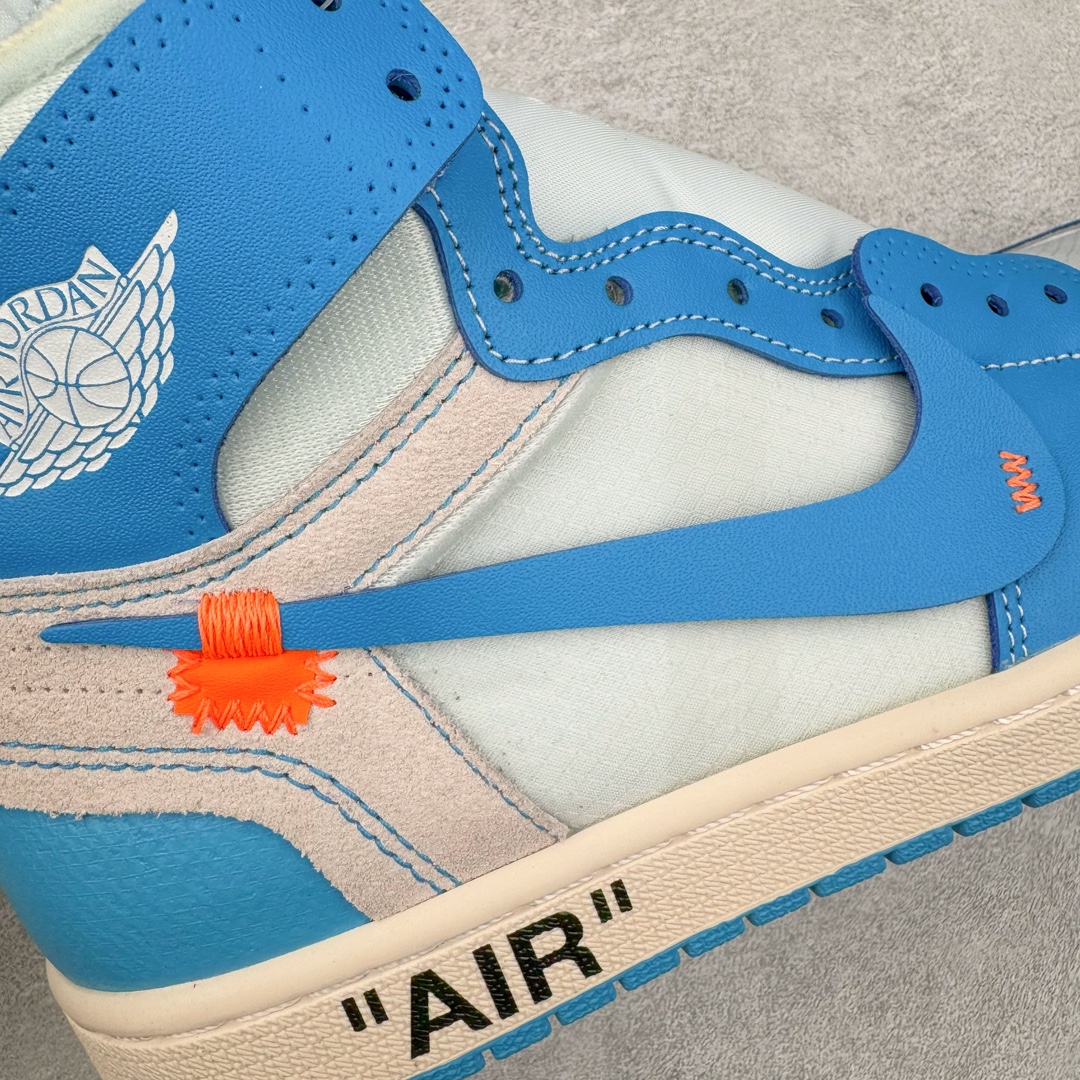 图片[21]-＃纯原 OFF-WHITE x Air Jordan AJ1 Retro High OW联名北卡蓝 AQ0818-148 外贸特供 原楦原纸板开发 极致一眼正品既视感 原厂皮料 原厂拉帮工艺 全部采用原厂电脑车 针距 边距完全同步原鞋 特供皮料一致原鞋 鞋面清洁度最高QC检验标准 控制溢胶 飞翼3D高频深度立体 鞋盒、防尘纸 均采购来自原厂 尺码：40.5 41 42 42.5 43 44 44.5 45 46 47.5-选品中心