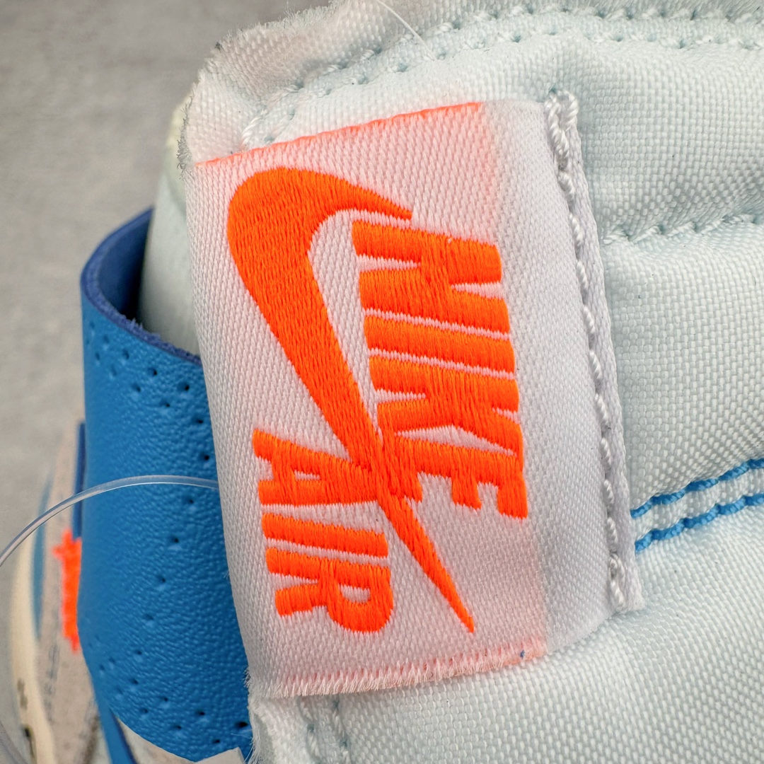 图片[16]-＃纯原 OFF-WHITE x Air Jordan AJ1 Retro High OW联名北卡蓝 AQ0818-148 外贸特供 原楦原纸板开发 极致一眼正品既视感 原厂皮料 原厂拉帮工艺 全部采用原厂电脑车 针距 边距完全同步原鞋 特供皮料一致原鞋 鞋面清洁度最高QC检验标准 控制溢胶 飞翼3D高频深度立体 鞋盒、防尘纸 均采购来自原厂 尺码：40.5 41 42 42.5 43 44 44.5 45 46 47.5-选品中心