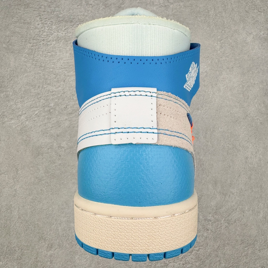 图片[8]-＃纯原 OFF-WHITE x Air Jordan AJ1 Retro High OW联名北卡蓝 AQ0818-148 外贸特供 原楦原纸板开发 极致一眼正品既视感 原厂皮料 原厂拉帮工艺 全部采用原厂电脑车 针距 边距完全同步原鞋 特供皮料一致原鞋 鞋面清洁度最高QC检验标准 控制溢胶 飞翼3D高频深度立体 鞋盒、防尘纸 均采购来自原厂 尺码：40.5 41 42 42.5 43 44 44.5 45 46 47.5-选品中心