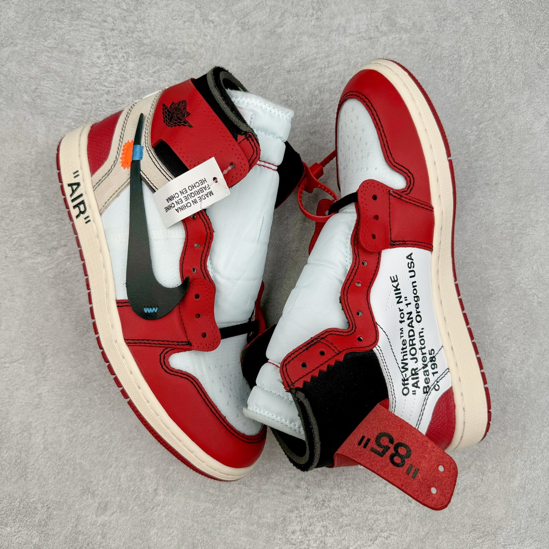 图片[3]-＃纯原 OFF-WHITE x Air Jordan AJ1 OW联名芝加哥白红 AA3834-101 外贸特供 原楦原纸板开发 极致一眼正品既视感 原厂皮料 原厂拉帮工艺 全部采用原厂电脑车 针距 边距完全同步原鞋 特供皮料一致原鞋 鞋面清洁度最高QC检验标准 控制溢胶 飞翼3D高频深度立体 鞋盒、防尘纸 均采购来自原厂 尺码：40.5 41 42 42.5 43 44 44.5 45 46 47.5-选品中心
