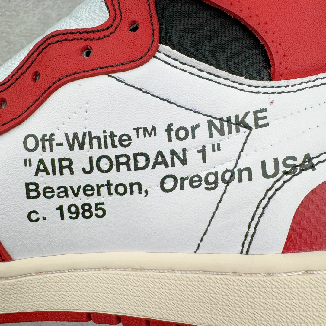 图片[11]-＃纯原 OFF-WHITE x Air Jordan AJ1 OW联名芝加哥白红 AA3834-101 外贸特供 原楦原纸板开发 极致一眼正品既视感 原厂皮料 原厂拉帮工艺 全部采用原厂电脑车 针距 边距完全同步原鞋 特供皮料一致原鞋 鞋面清洁度最高QC检验标准 控制溢胶 飞翼3D高频深度立体 鞋盒、防尘纸 均采购来自原厂 尺码：40.5 41 42 42.5 43 44 44.5 45 46 47.5-选品中心