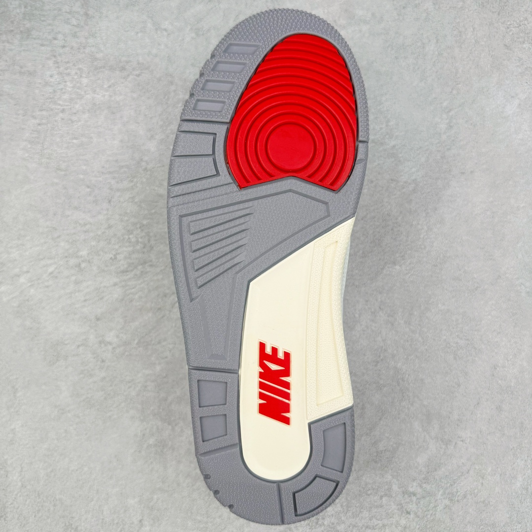 图片[9]-＃QD纯原 Air Jordan AJ3 Retro 做旧白水泥 DN3707-100 圈内最强三代系列 匠心打造 开发时长超过半年 目前可过各类鉴定或无法鉴定 裸鞋随便操作 全套原纸板楦头开发 原厂大底磨具加持立体防滑纹理 原装可视Air Sole气垫 原汁原味最完美的三代版型 唯一正确鞋头趴度弧度高度鞋身腰线 原厂TPU彩虹扎染后跟饰片 正确内里反口里网布 皮料菱角分明不变形无多余毛边 广东原厂zp同批次手工大底描漆拉丝 市场唯一原厂鞋扣模具 原厂织唛标 原厂飞人电绣工艺 尾指中部跳三针 独家绑鞋带手法 印刷中底布 四线拉帮 米色美纹纸贴合固定 进口港宝加持 后跟自然饱满 全鞋荧光划线卡点 追求极致完美 每一双都是工艺品 多重QC质检 超越公司货的品控标准 实实在在的免检产品 尺码：40.5 41 42 42.5 43 44 44.5 45 45.5 46 47.5 48.5-选品中心