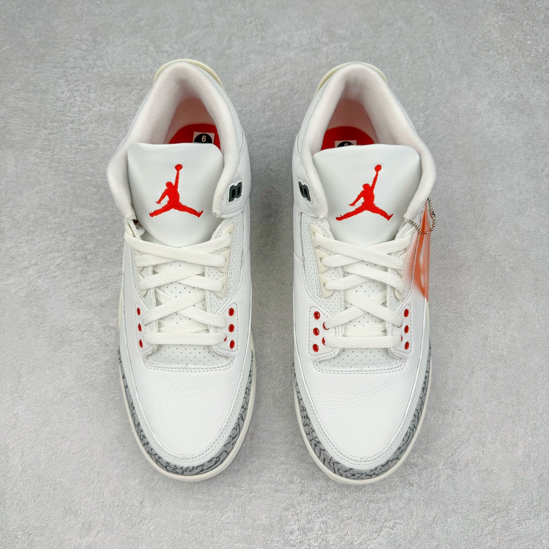 图片[2]-＃QD纯原 Air Jordan AJ3 Retro 做旧白水泥 DN3707-100 圈内最强三代系列 匠心打造 开发时长超过半年 目前可过各类鉴定或无法鉴定 裸鞋随便操作 全套原纸板楦头开发 原厂大底磨具加持立体防滑纹理 原装可视Air Sole气垫 原汁原味最完美的三代版型 唯一正确鞋头趴度弧度高度鞋身腰线 原厂TPU彩虹扎染后跟饰片 正确内里反口里网布 皮料菱角分明不变形无多余毛边 广东原厂zp同批次手工大底描漆拉丝 市场唯一原厂鞋扣模具 原厂织唛标 原厂飞人电绣工艺 尾指中部跳三针 独家绑鞋带手法 印刷中底布 四线拉帮 米色美纹纸贴合固定 进口港宝加持 后跟自然饱满 全鞋荧光划线卡点 追求极致完美 每一双都是工艺品 多重QC质检 超越公司货的品控标准 实实在在的免检产品 尺码：40.5 41 42 42.5 43 44 44.5 45 45.5 46 47.5 48.5-选品中心