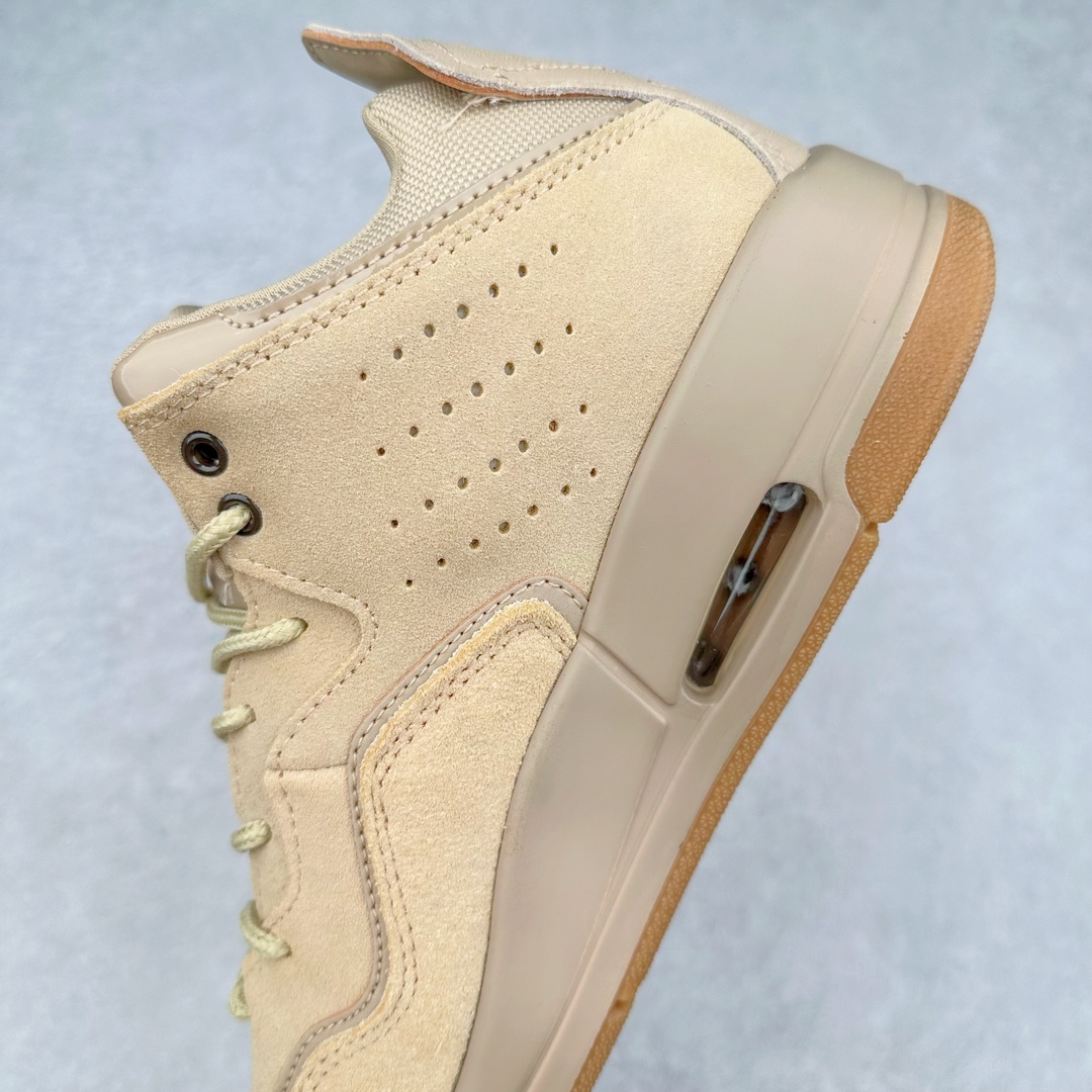 图片[7]-＃福利特价 Air Jordan Courtside AJ23 简版中帮复古休闲运动文化篮球鞋 作为AJ3到AJ4之间的过渡产品，之所以被称为AJ3的简版，它们的造型非常的相似但是也有一些差异，鞋面采用耐磨的牛剖层和人造革鞋面搭配，后跟可以明显看见Air Max气垫。出色的包裹效果让鞋子脚感非常舒适，也让脚掌以及脚面更加的贴合鞋子，在双脚落地产生冲击力的同时，可视气垫可以有效减缓力道，提高鞋子整体的稳定性，既能起到减震的作用，又能保证双足舒适的脚感。另外，灵敏的Phylon中底以及鞋帮的设计，锁住双足，也为前掌提供了有效的包裹。内衬部分采用了透气的织物材料，为脚部的舒适脚感提供了充足的条件。最后就是大底部分，大底采用的是橡胶材质，无论是日常压马路还是简单的运动，都是可以驾驭，鞋底水波纹以及其他不规则图案，也保障了鞋子充足的防滑性以及耐磨性。尺码：36 36.5 37.5 38 38.5 39 40 40.5 41 42 42.5 43 44 44.5 45-选品中心