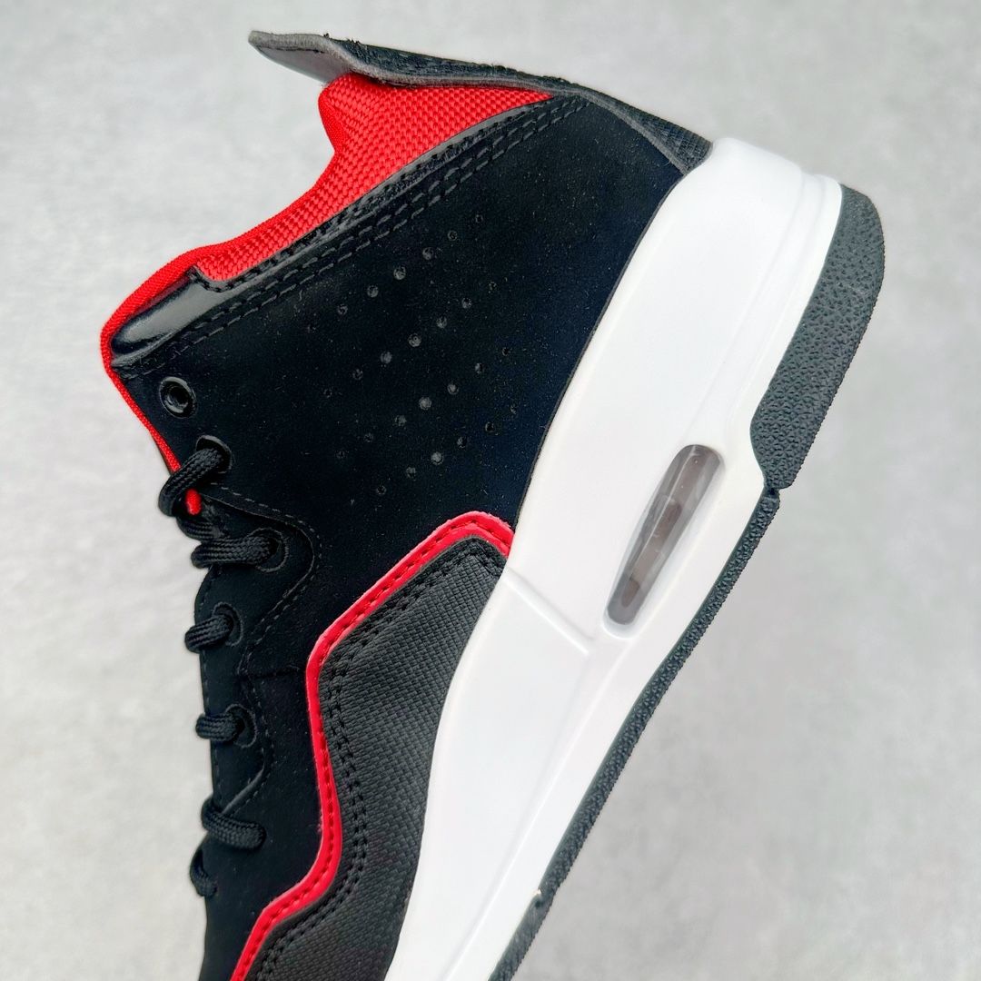 图片[7]-＃福利特价 Air Jordan Courtside AJ23 简版中帮复古休闲运动文化篮球鞋 作为AJ3到AJ4之间的过渡产品，之所以被称为AJ3的简版，它们的造型非常的相似但是也有一些差异，鞋面采用耐磨的牛剖层和人造革鞋面搭配，后跟可以明显看见Air Max气垫。出色的包裹效果让鞋子脚感非常舒适，也让脚掌以及脚面更加的贴合鞋子，在双脚落地产生冲击力的同时，可视气垫可以有效减缓力道，提高鞋子整体的稳定性，既能起到减震的作用，又能保证双足舒适的脚感。另外，灵敏的Phylon中底以及鞋帮的设计，锁住双足，也为前掌提供了有效的包裹。内衬部分采用了透气的织物材料，为脚部的舒适脚感提供了充足的条件。最后就是大底部分，大底采用的是橡胶材质，无论是日常压马路还是简单的运动，都是可以驾驭，鞋底水波纹以及其他不规则图案，也保障了鞋子充足的防滑性以及耐磨性。尺码：36 36.5 37.5 38 38.5 39 40 40.5 41 42 42.5 43 44 44.5 45-选品中心