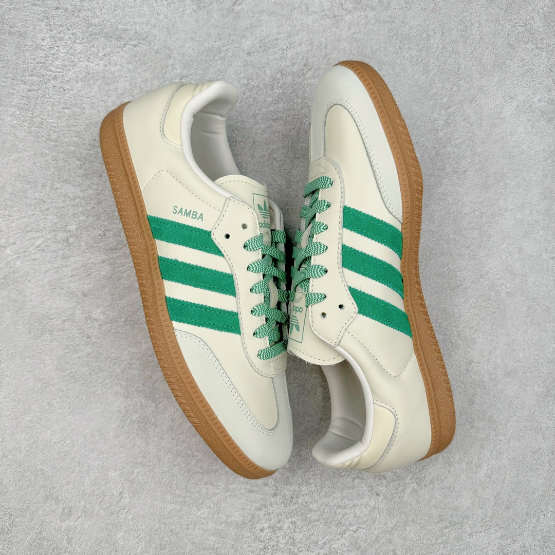 图片[3]-＃HP纯原 AD Original Samba OG 复古经典轻便板鞋 JI3906 头层牛皮加持 正确烫金高频细节 原装纳米超迁皮料 独家私模橡胶大底 原盒原配 这款桑巴鞋展示了高质量的工艺 带有装饰的超锁缝制和无缝的手感 柔软、柔软的皮革造型和标志性的3条纹完成了精致的外观 正规合身鞋带 鞋面上有绒面鞋垫 橡胶鞋底 享受正畸套筒软感 自50年代首次亮相以来就一直在赢得粉丝的青睐 尺码：36 36.5 37.5 38 38.5 39 40 40.5 41 42 42.5 43 44 44.5 45-选品中心