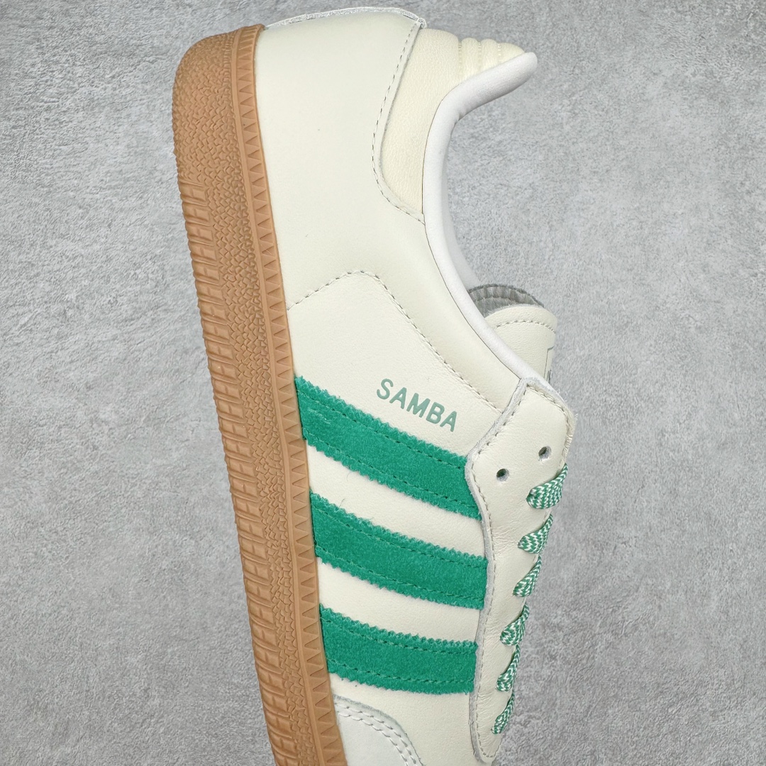 图片[6]-＃HP纯原 AD Original Samba OG 复古经典轻便板鞋 JI3906 头层牛皮加持 正确烫金高频细节 原装纳米超迁皮料 独家私模橡胶大底 原盒原配 这款桑巴鞋展示了高质量的工艺 带有装饰的超锁缝制和无缝的手感 柔软、柔软的皮革造型和标志性的3条纹完成了精致的外观 正规合身鞋带 鞋面上有绒面鞋垫 橡胶鞋底 享受正畸套筒软感 自50年代首次亮相以来就一直在赢得粉丝的青睐 尺码：36 36.5 37.5 38 38.5 39 40 40.5 41 42 42.5 43 44 44.5 45-选品中心