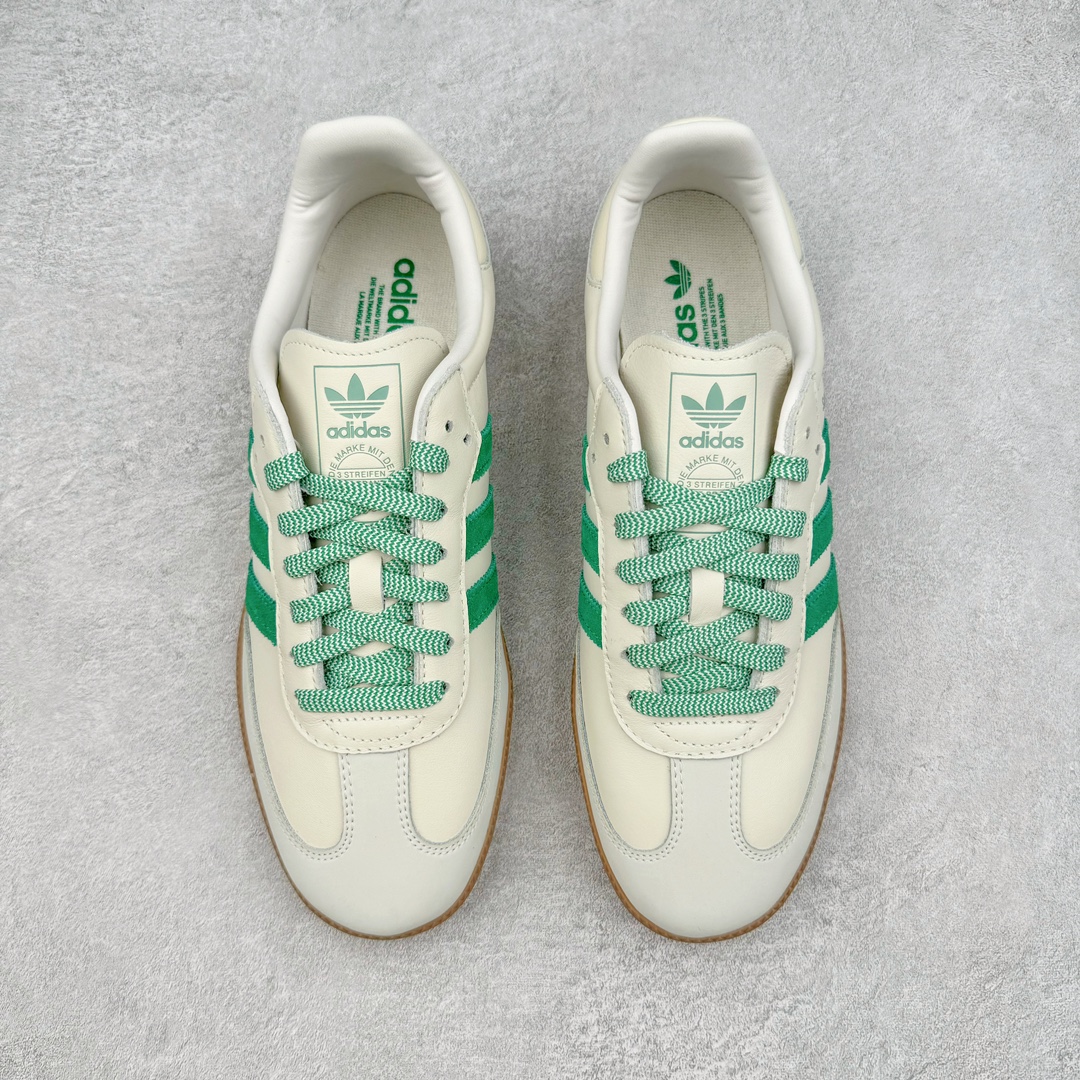 图片[2]-＃HP纯原 AD Original Samba OG 复古经典轻便板鞋 JI3906 头层牛皮加持 正确烫金高频细节 原装纳米超迁皮料 独家私模橡胶大底 原盒原配 这款桑巴鞋展示了高质量的工艺 带有装饰的超锁缝制和无缝的手感 柔软、柔软的皮革造型和标志性的3条纹完成了精致的外观 正规合身鞋带 鞋面上有绒面鞋垫 橡胶鞋底 享受正畸套筒软感 自50年代首次亮相以来就一直在赢得粉丝的青睐 尺码：36 36.5 37.5 38 38.5 39 40 40.5 41 42 42.5 43 44 44.5 45-选品中心