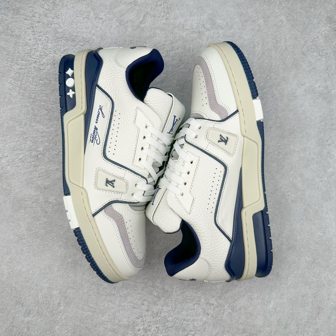 图片[3]-＃FZ纯原福利 Louis Vuitton Trainer lv时装走秀运动鞋 实力大厂出品 平台专供 成熟的做工稳定的品控 完美鞋型超高的清洁度 零毛边线头瑕疵 全套原楦原纸版原鞋开模 全网最具灵魂的版型 正确原装黄色鞋盒 正确中底印花 鞋面印花3D高频深度立体 全鞋电脑针车 紧密相连 针距密度一致 环保乳胶注塑鞋垫 厚度脚感还原原版 皮面裁剪部位 统一油边封口工艺 原装橡胶大底含胶量大底组合零偏差 专柜全套包装 防尘袋 说明书 质保卡 男女鞋 尺码：35 36 37 38 39-选品中心