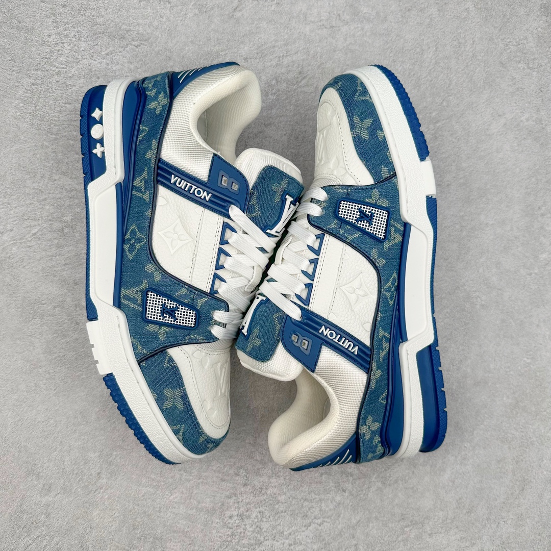 图片[3]-＃FZ纯原福利 Louis Vuitton Trainer lv时装走秀运动鞋 实力大厂出品 平台专供 成熟的做工稳定的品控 完美鞋型超高的清洁度 零毛边线头瑕疵 全套原楦原纸版原鞋开模 全网最具灵魂的版型 正确原装黄色鞋盒 正确中底印花 鞋面印花3D高频深度立体 全鞋电脑针车 紧密相连 针距密度一致 环保乳胶注塑鞋垫 厚度脚感还原原版 皮面裁剪部位 统一油边封口工艺 原装橡胶大底含胶量大底组合零偏差 专柜全套包装 防尘袋 说明书 质保卡 男女鞋 尺码：35 36 37 38 39 40 41 42 43 44 45-选品中心