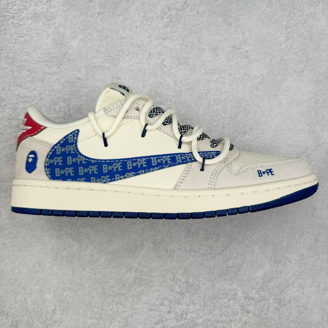 TS x Air Jordan AJ1 Low 倒钩低帮联名定制配色 SJ0086-133 原厂内置气垫魔块 A模大底 头层小牛皮 鞋舌AJ原厂专用牛津布+AJ专用反口珍珠布+原厂无杂质高弹内里海棉+特殊封边弹力鞋带 尺码：36 36.5 37.5 38 38.5 39 40 40.5 41 42 42.5 43 44 44.5 45 46 47.5-选品中心
