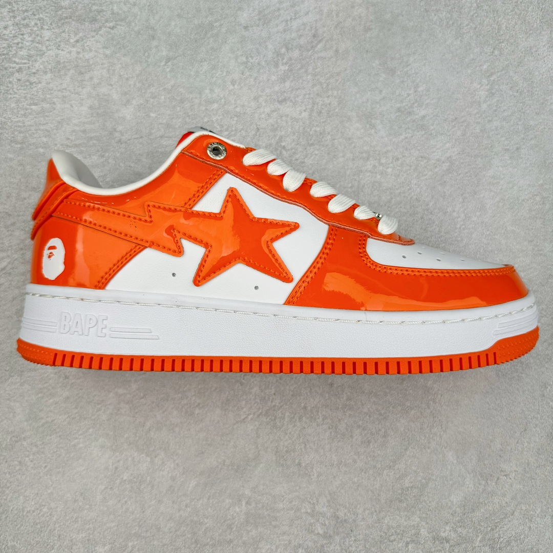 ＃C版纯原 Bape Sta To Low 明星同款 猿人头经典漆皮低帮运动休闲板鞋 全套原纸板楦头开发 确保原汁原味 市场最完美低趴版型 一比一鞋头弧度高度鞋身弧度 外贸平台指定订单 匠心打造 开发时长超过半年 独家私模磨具冲刀加持 原厂特供皮料光泽色卡零偏差 内里均采用市场最好的超软原厂填充棉 原数据进口机台高频印压LOGO 最高QC检验标准 控制溢胶瑕疵 深浅定位均保持zp一致 中底嵌入Ortholite缓震材质 全套原包装 包含猿人logo 定制防尘袋 尺码：36 36.5 37 38 38.5 40 40.5 41 42 42.5 43 44 44.5 45 46-选品中心