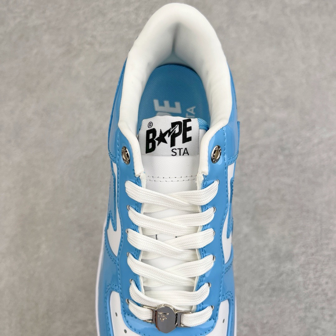 图片[5]-＃C版纯原 Bape Sta To Low 明星同款 猿人头经典漆皮低帮运动休闲板鞋 全套原纸板楦头开发 确保原汁原味 市场最完美低趴版型 一比一鞋头弧度高度鞋身弧度 外贸平台指定订单 匠心打造 开发时长超过半年 独家私模磨具冲刀加持 原厂特供皮料光泽色卡零偏差 内里均采用市场最好的超软原厂填充棉 原数据进口机台高频印压LOGO 最高QC检验标准 控制溢胶瑕疵 深浅定位均保持zp一致 中底嵌入Ortholite缓震材质 全套原包装 包含猿人logo 定制防尘袋 尺码：36 36.5 37 38 38.5 40 40.5 41 42 42.5 43 44 44.5 45 46-选品中心