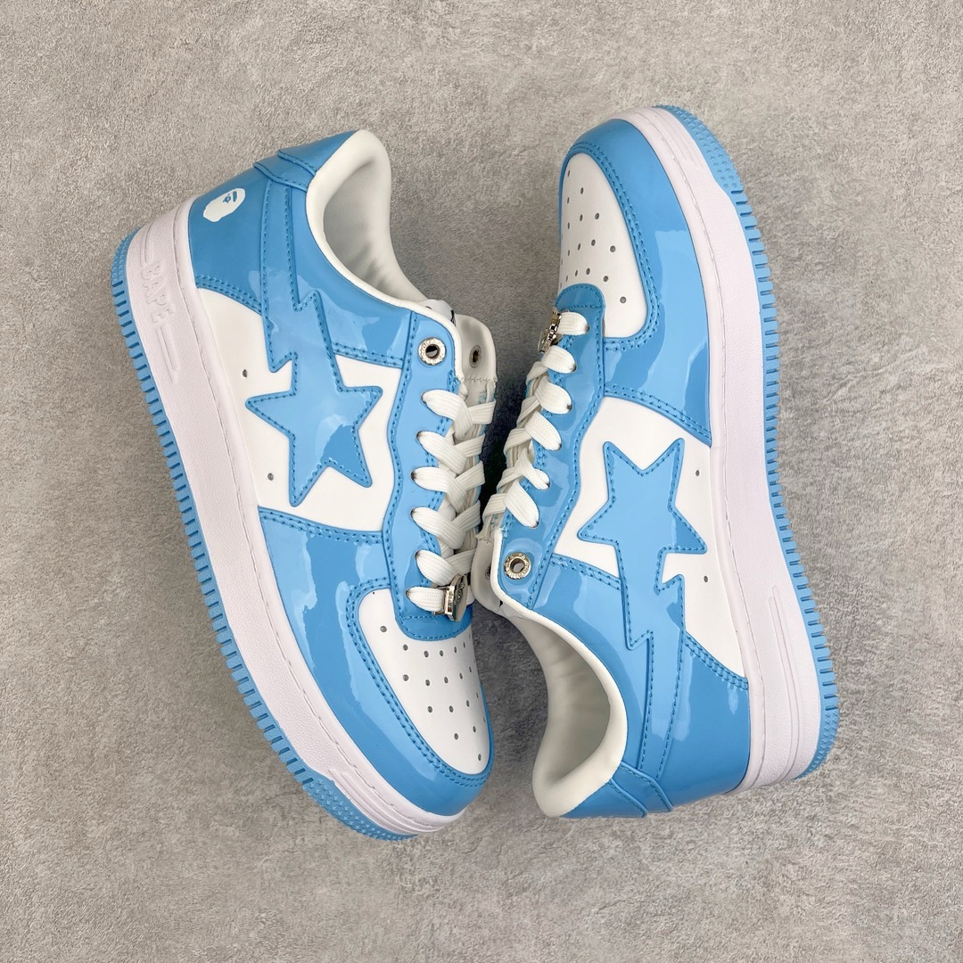 图片[3]-＃C版纯原 Bape Sta To Low 明星同款 猿人头经典漆皮低帮运动休闲板鞋 全套原纸板楦头开发 确保原汁原味 市场最完美低趴版型 一比一鞋头弧度高度鞋身弧度 外贸平台指定订单 匠心打造 开发时长超过半年 独家私模磨具冲刀加持 原厂特供皮料光泽色卡零偏差 内里均采用市场最好的超软原厂填充棉 原数据进口机台高频印压LOGO 最高QC检验标准 控制溢胶瑕疵 深浅定位均保持zp一致 中底嵌入Ortholite缓震材质 全套原包装 包含猿人logo 定制防尘袋 尺码：36 36.5 37 38 38.5 40 40.5 41 42 42.5 43 44 44.5 45 46-选品中心