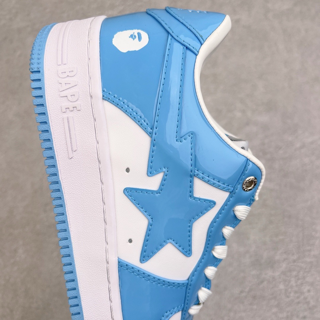 图片[6]-＃C版纯原 Bape Sta To Low 明星同款 猿人头经典漆皮低帮运动休闲板鞋 全套原纸板楦头开发 确保原汁原味 市场最完美低趴版型 一比一鞋头弧度高度鞋身弧度 外贸平台指定订单 匠心打造 开发时长超过半年 独家私模磨具冲刀加持 原厂特供皮料光泽色卡零偏差 内里均采用市场最好的超软原厂填充棉 原数据进口机台高频印压LOGO 最高QC检验标准 控制溢胶瑕疵 深浅定位均保持zp一致 中底嵌入Ortholite缓震材质 全套原包装 包含猿人logo 定制防尘袋 尺码：36 36.5 37 38 38.5 40 40.5 41 42 42.5 43 44 44.5 45 46-选品中心