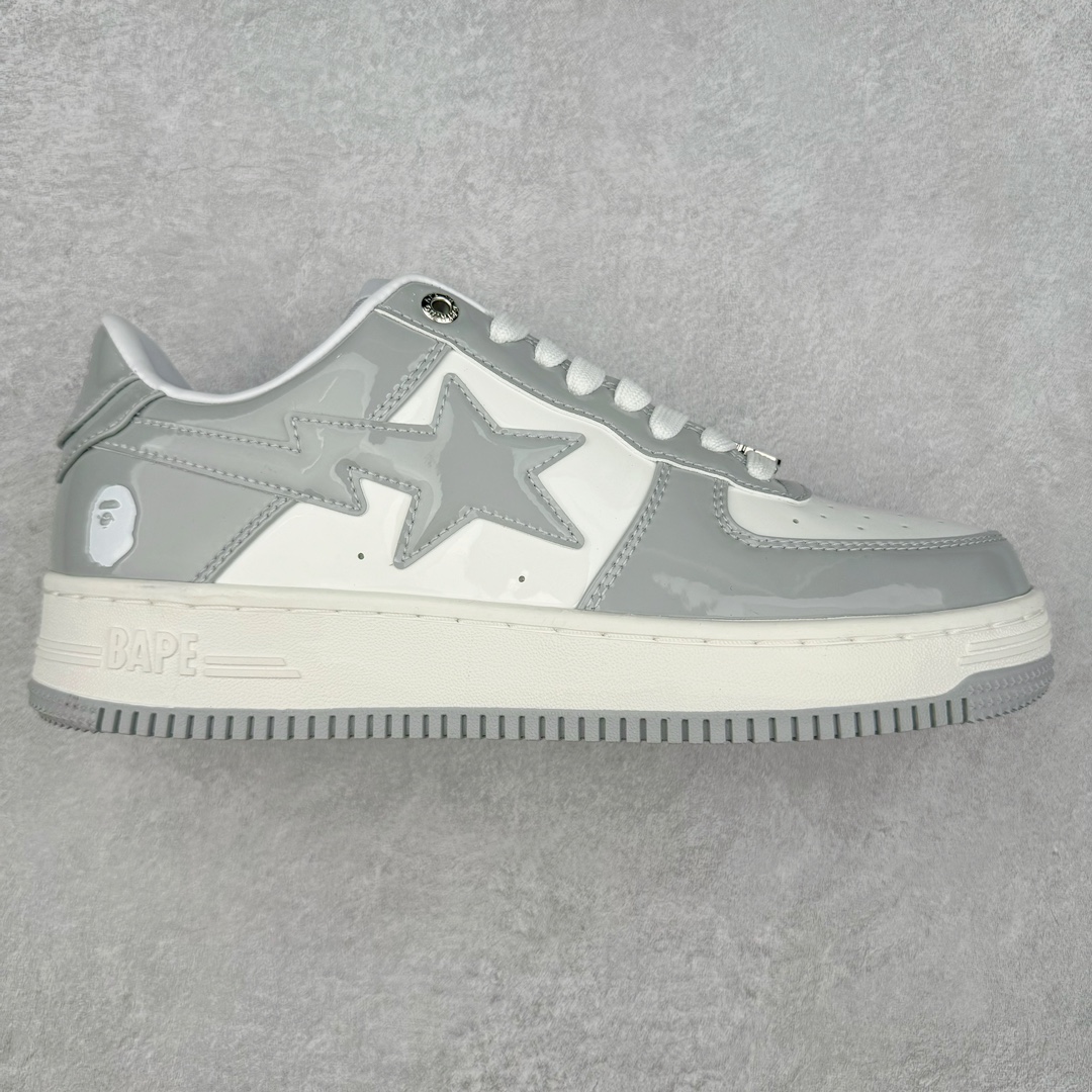 图片[7]-＃C版纯原 第二档价格配色 Bape Sta To Low 明星同款 猿人头经典漆皮低帮运动休闲板鞋 全套原纸板楦头开发 确保原汁原味 市场最完美低趴版型 一比一鞋头弧度高度鞋身弧度 外贸平台指定订单 匠心打造 开发时长超过半年 独家私模磨具冲刀加持 原厂特供皮料光泽色卡零偏差 内里均采用市场最好的超软原厂填充棉 原数据进口机台高频印压LOGO 最高QC检验标准 控制溢胶瑕疵 深浅定位均保持zp一致 中底嵌入Ortholite缓震材质 全套原包装 包含猿人logo 定制防尘袋 尺码：36 36.5 37 38 38.5 40 40.5 41 42 42.5 43 44 44.5 45 46-选品中心