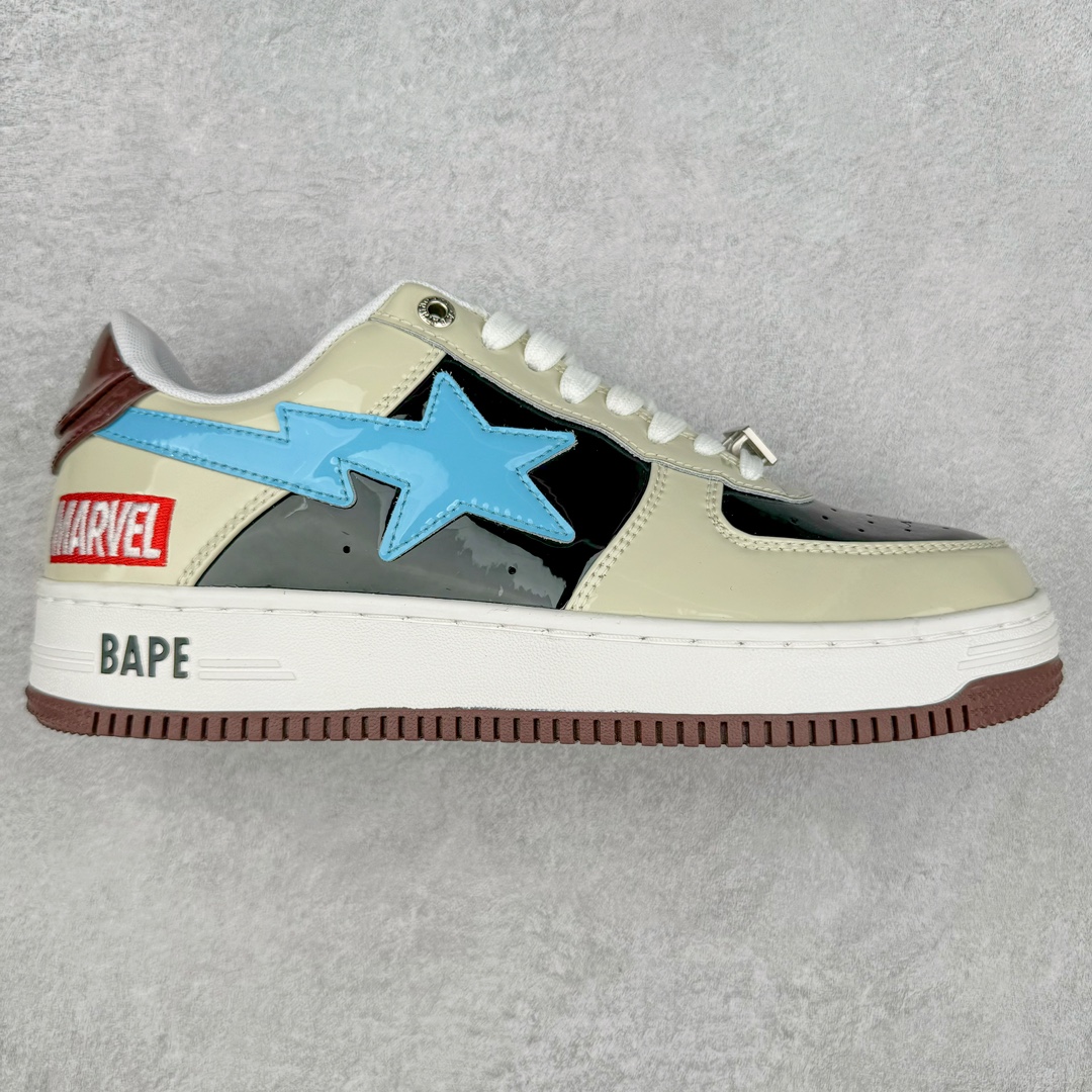 ＃C版纯原 Marvel x Bape Sta To Low 猿人头经典低帮运动休闲板鞋 漫威超级英雄联名 钢铁侠、美队、绿巨人、黑寡妇、雷神、浣熊 全套原纸板楦头开发 确保原汁原味 市场最完美低趴版型 一比一鞋头弧度高度鞋身弧度 外贸平台指定订单 匠心打造 开发时长超过半年 独家私模磨具冲刀加持 原厂特供皮料光泽色卡零偏差 内里均采用市场最好的超软原厂填充棉 原数据进口机台高频印压LOGO 最高QC检验标准 控制溢胶瑕疵 深浅定位均保持zp一致 中底嵌入Ortholite缓震材质 全套原包装 包含猿人logo 定制防尘袋 尺码：36 36.5 37 38 38.5 40 40.5 41 42 42.5 43 44 44.5 45 46-选品中心