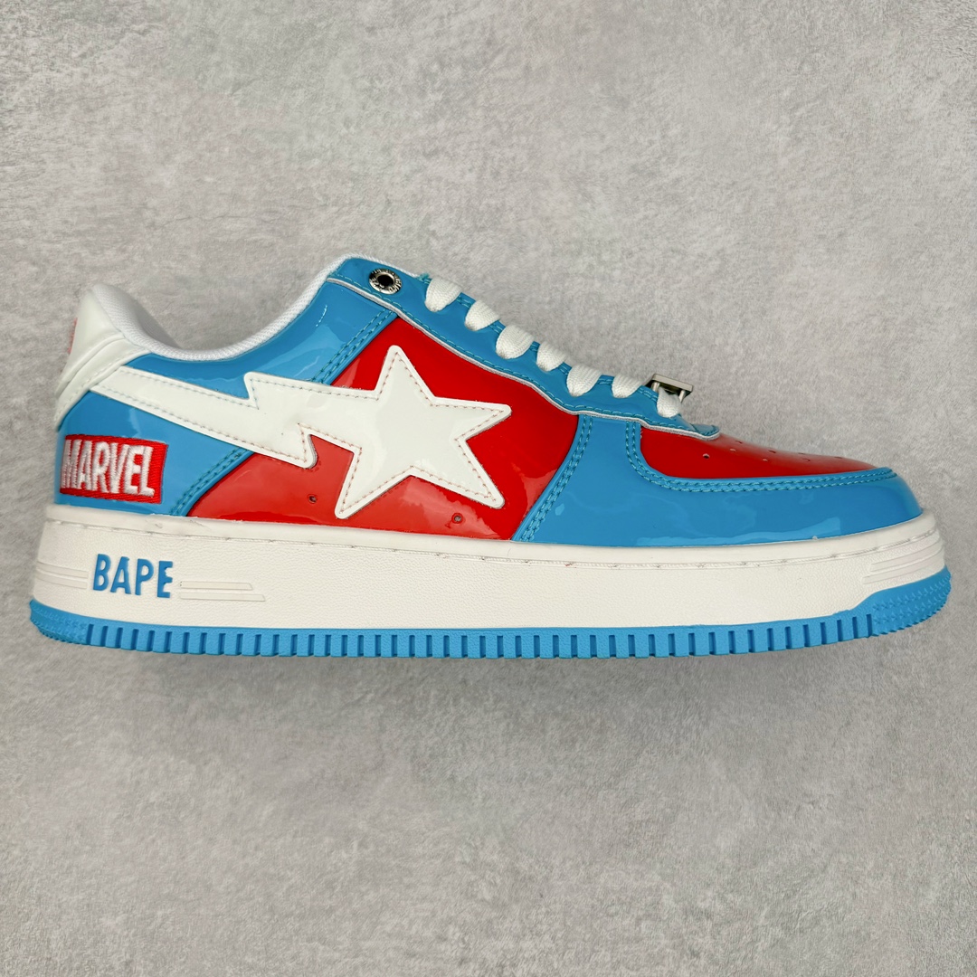 ＃C版纯原 Marvel x Bape Sta To Low 猿人头经典低帮运动休闲板鞋 漫威超级英雄联名 钢铁侠、美队、绿巨人、黑寡妇、雷神、浣熊 全套原纸板楦头开发 确保原汁原味 市场最完美低趴版型 一比一鞋头弧度高度鞋身弧度 外贸平台指定订单 匠心打造 开发时长超过半年 独家私模磨具冲刀加持 原厂特供皮料光泽色卡零偏差 内里均采用市场最好的超软原厂填充棉 原数据进口机台高频印压LOGO 最高QC检验标准 控制溢胶瑕疵 深浅定位均保持zp一致 中底嵌入Ortholite缓震材质 全套原包装 包含猿人logo 定制防尘袋 尺码：36 36.5 37 38 38.5 40 40.5 41 42 42.5 43 44 44.5 45 46-选品中心