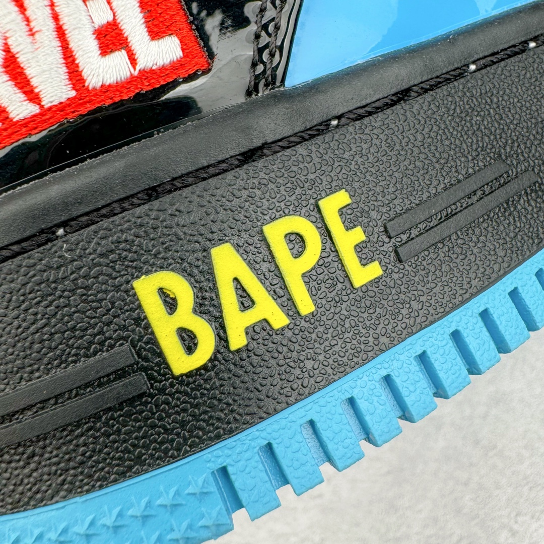 图片[14]-＃C版纯原 Marvel x Bape Sta To Low 猿人头经典低帮运动休闲板鞋 漫威超级英雄联名 钢铁侠、美队、绿巨人、黑寡妇、雷神、浣熊 全套原纸板楦头开发 确保原汁原味 市场最完美低趴版型 一比一鞋头弧度高度鞋身弧度 外贸平台指定订单 匠心打造 开发时长超过半年 独家私模磨具冲刀加持 原厂特供皮料光泽色卡零偏差 内里均采用市场最好的超软原厂填充棉 原数据进口机台高频印压LOGO 最高QC检验标准 控制溢胶瑕疵 深浅定位均保持zp一致 中底嵌入Ortholite缓震材质 全套原包装 包含猿人logo 定制防尘袋 尺码：36 36.5 37 38 38.5 40 40.5 41 42 42.5 43 44 44.5 45 46-选品中心