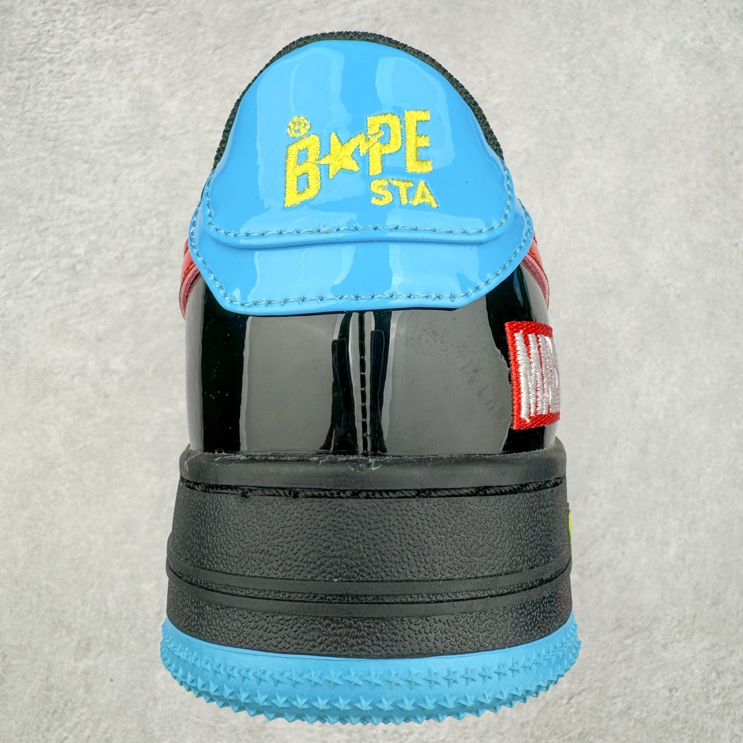 图片[8]-＃C版纯原 Marvel x Bape Sta To Low 猿人头经典低帮运动休闲板鞋 漫威超级英雄联名 钢铁侠、美队、绿巨人、黑寡妇、雷神、浣熊 全套原纸板楦头开发 确保原汁原味 市场最完美低趴版型 一比一鞋头弧度高度鞋身弧度 外贸平台指定订单 匠心打造 开发时长超过半年 独家私模磨具冲刀加持 原厂特供皮料光泽色卡零偏差 内里均采用市场最好的超软原厂填充棉 原数据进口机台高频印压LOGO 最高QC检验标准 控制溢胶瑕疵 深浅定位均保持zp一致 中底嵌入Ortholite缓震材质 全套原包装 包含猿人logo 定制防尘袋 尺码：36 36.5 37 38 38.5 40 40.5 41 42 42.5 43 44 44.5 45 46-选品中心