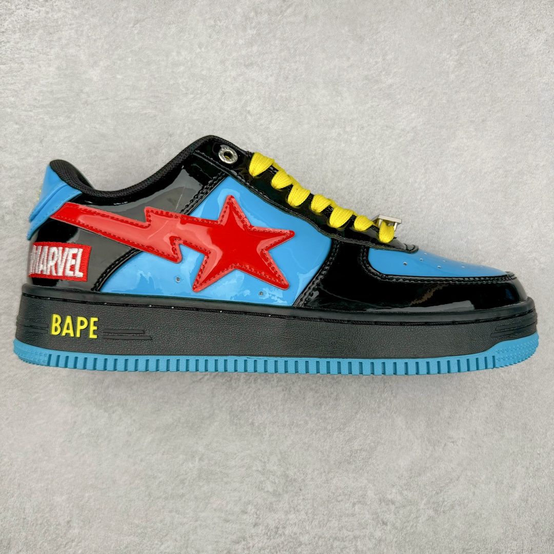 ＃C版纯原 Marvel x Bape Sta To Low 猿人头经典低帮运动休闲板鞋 漫威超级英雄联名 钢铁侠、美队、绿巨人、黑寡妇、雷神、浣熊 全套原纸板楦头开发 确保原汁原味 市场最完美低趴版型 一比一鞋头弧度高度鞋身弧度 外贸平台指定订单 匠心打造 开发时长超过半年 独家私模磨具冲刀加持 原厂特供皮料光泽色卡零偏差 内里均采用市场最好的超软原厂填充棉 原数据进口机台高频印压LOGO 最高QC检验标准 控制溢胶瑕疵 深浅定位均保持zp一致 中底嵌入Ortholite缓震材质 全套原包装 包含猿人logo 定制防尘袋 尺码：36 36.5 37 38 38.5 40 40.5 41 42 42.5 43 44 44.5 45 46-选品中心