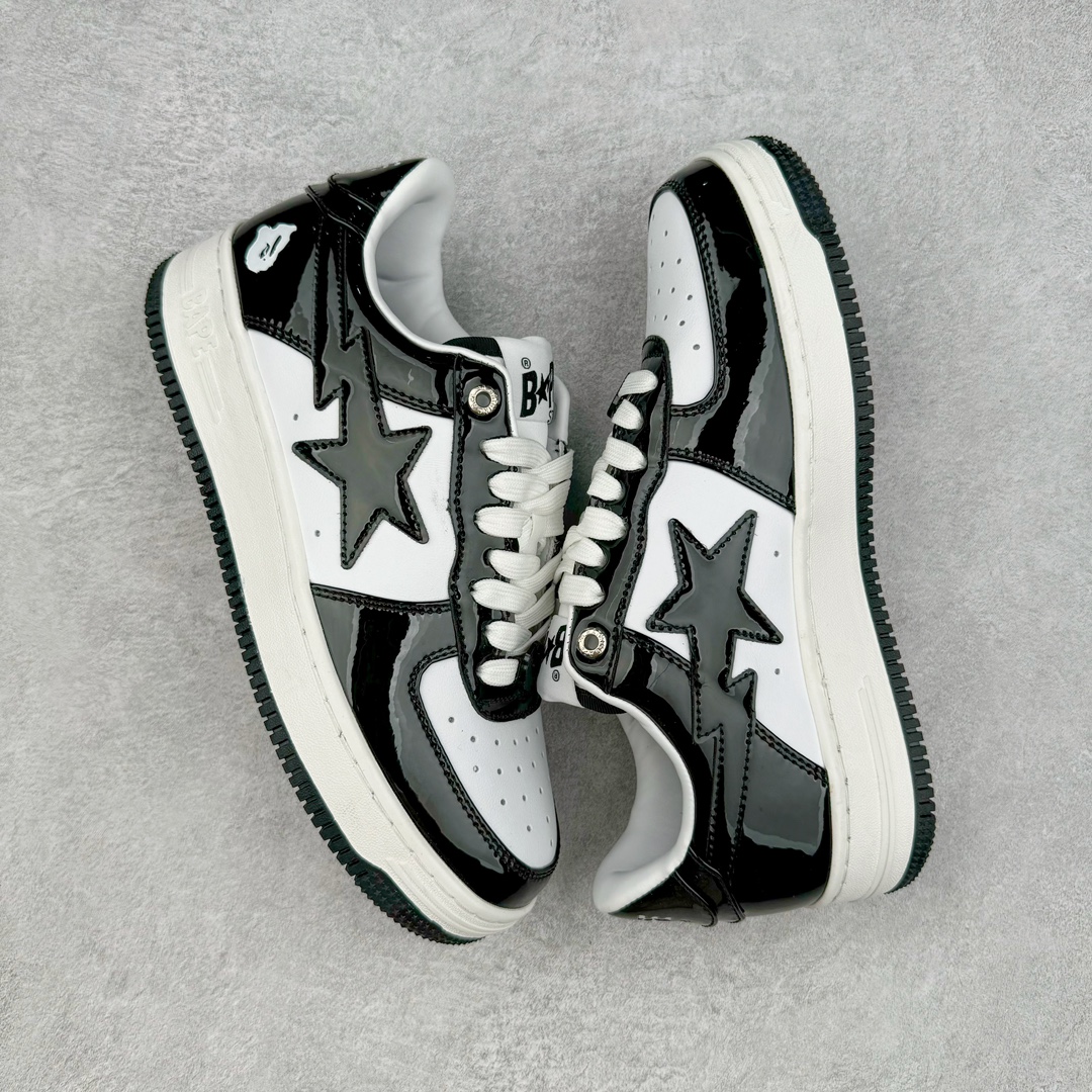 图片[3]-＃C版纯原 Bape Sta To Low 明星同款 猿人头经典漆皮低帮运动休闲板鞋 全套原纸板楦头开发 确保原汁原味 市场最完美低趴版型 一比一鞋头弧度高度鞋身弧度 外贸平台指定订单 匠心打造 开发时长超过半年 独家私模磨具冲刀加持 原厂特供皮料光泽色卡零偏差 内里均采用市场最好的超软原厂填充棉 原数据进口机台高频印压LOGO 最高QC检验标准 控制溢胶瑕疵 深浅定位均保持zp一致 中底嵌入Ortholite缓震材质 全套原包装 包含猿人logo 定制防尘袋 尺码：36 36.5 37 38 38.5 40 40.5 41 42 42.5 43 44 44.5 45 46-选品中心