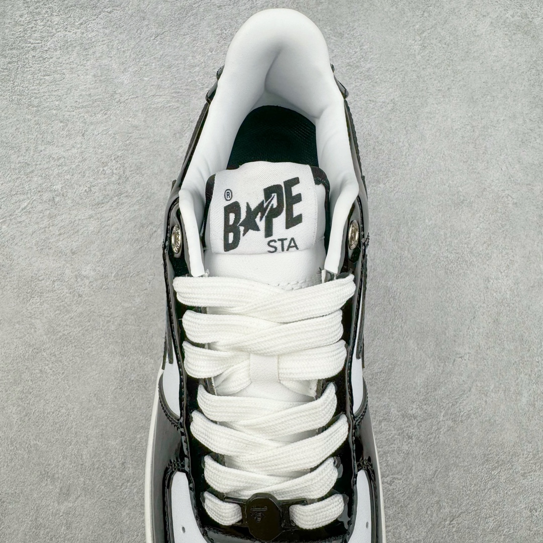 图片[5]-＃C版纯原 Bape Sta To Low 明星同款 猿人头经典漆皮低帮运动休闲板鞋 全套原纸板楦头开发 确保原汁原味 市场最完美低趴版型 一比一鞋头弧度高度鞋身弧度 外贸平台指定订单 匠心打造 开发时长超过半年 独家私模磨具冲刀加持 原厂特供皮料光泽色卡零偏差 内里均采用市场最好的超软原厂填充棉 原数据进口机台高频印压LOGO 最高QC检验标准 控制溢胶瑕疵 深浅定位均保持zp一致 中底嵌入Ortholite缓震材质 全套原包装 包含猿人logo 定制防尘袋 尺码：36 36.5 37 38 38.5 40 40.5 41 42 42.5 43 44 44.5 45 46-选品中心