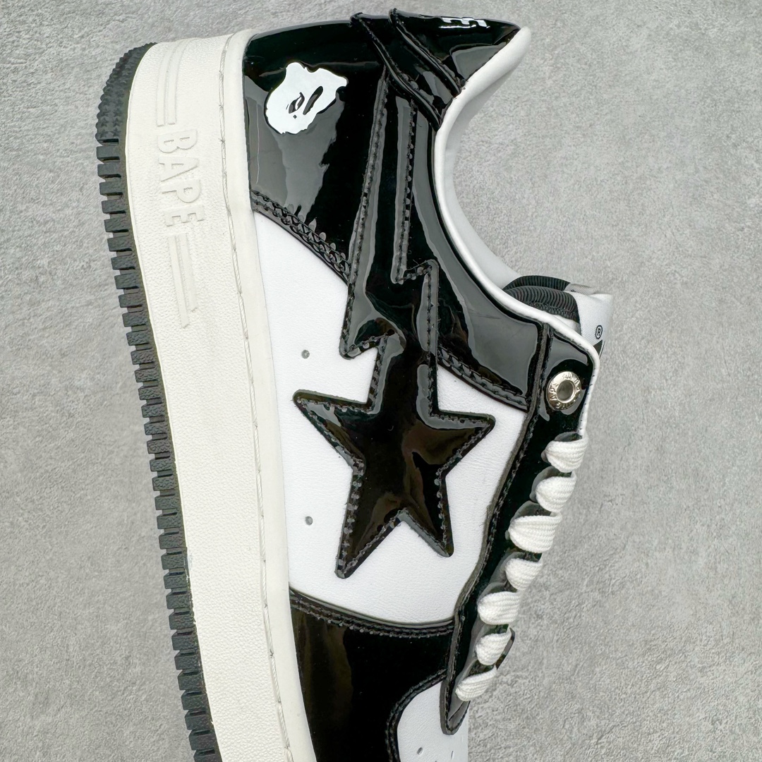 图片[6]-＃C版纯原 Bape Sta To Low 明星同款 猿人头经典漆皮低帮运动休闲板鞋 全套原纸板楦头开发 确保原汁原味 市场最完美低趴版型 一比一鞋头弧度高度鞋身弧度 外贸平台指定订单 匠心打造 开发时长超过半年 独家私模磨具冲刀加持 原厂特供皮料光泽色卡零偏差 内里均采用市场最好的超软原厂填充棉 原数据进口机台高频印压LOGO 最高QC检验标准 控制溢胶瑕疵 深浅定位均保持zp一致 中底嵌入Ortholite缓震材质 全套原包装 包含猿人logo 定制防尘袋 尺码：36 36.5 37 38 38.5 40 40.5 41 42 42.5 43 44 44.5 45 46-选品中心