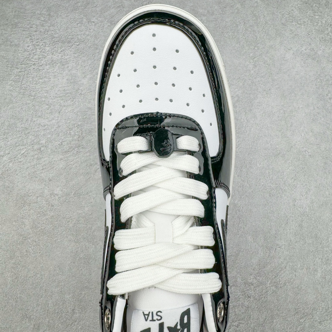 图片[4]-＃C版纯原 Bape Sta To Low 明星同款 猿人头经典漆皮低帮运动休闲板鞋 全套原纸板楦头开发 确保原汁原味 市场最完美低趴版型 一比一鞋头弧度高度鞋身弧度 外贸平台指定订单 匠心打造 开发时长超过半年 独家私模磨具冲刀加持 原厂特供皮料光泽色卡零偏差 内里均采用市场最好的超软原厂填充棉 原数据进口机台高频印压LOGO 最高QC检验标准 控制溢胶瑕疵 深浅定位均保持zp一致 中底嵌入Ortholite缓震材质 全套原包装 包含猿人logo 定制防尘袋 尺码：36 36.5 37 38 38.5 40 40.5 41 42 42.5 43 44 44.5 45 46-选品中心