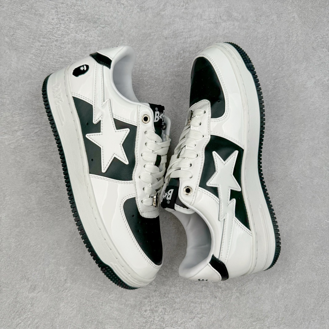 图片[3]-＃C版纯原 Bape Sta To Low 明星同款 猿人头经典漆皮低帮运动休闲板鞋 全套原纸板楦头开发 确保原汁原味 市场最完美低趴版型 一比一鞋头弧度高度鞋身弧度 外贸平台指定订单 匠心打造 开发时长超过半年 独家私模磨具冲刀加持 原厂特供皮料光泽色卡零偏差 内里均采用市场最好的超软原厂填充棉 原数据进口机台高频印压LOGO 最高QC检验标准 控制溢胶瑕疵 深浅定位均保持zp一致 中底嵌入Ortholite缓震材质 全套原包装 包含猿人logo 定制防尘袋 尺码：36 36.5 37 38 38.5 40 40.5 41 42 42.5 43 44 44.5 45 46-选品中心