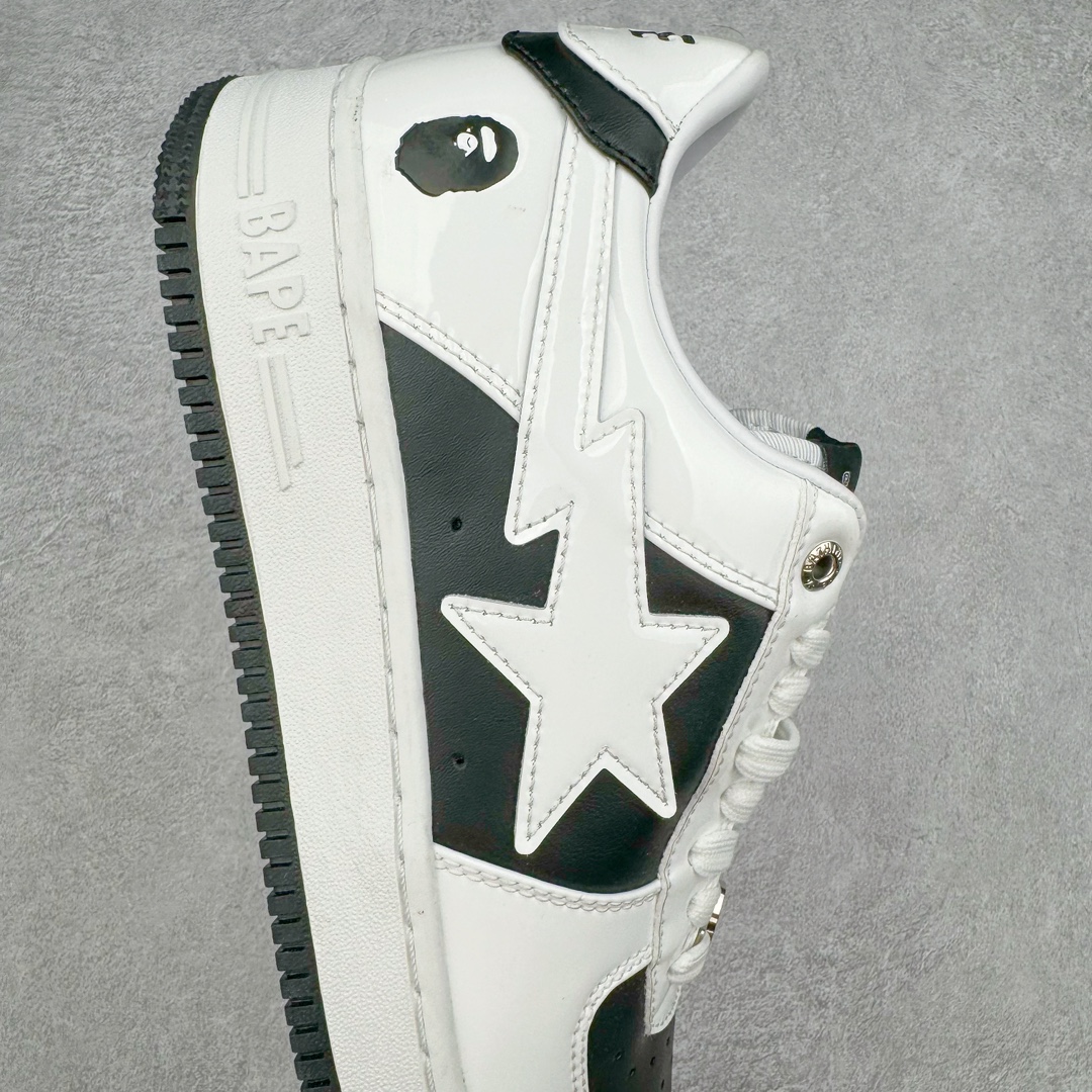 图片[6]-＃C版纯原 Bape Sta To Low 明星同款 猿人头经典漆皮低帮运动休闲板鞋 全套原纸板楦头开发 确保原汁原味 市场最完美低趴版型 一比一鞋头弧度高度鞋身弧度 外贸平台指定订单 匠心打造 开发时长超过半年 独家私模磨具冲刀加持 原厂特供皮料光泽色卡零偏差 内里均采用市场最好的超软原厂填充棉 原数据进口机台高频印压LOGO 最高QC检验标准 控制溢胶瑕疵 深浅定位均保持zp一致 中底嵌入Ortholite缓震材质 全套原包装 包含猿人logo 定制防尘袋 尺码：36 36.5 37 38 38.5 40 40.5 41 42 42.5 43 44 44.5 45 46-选品中心