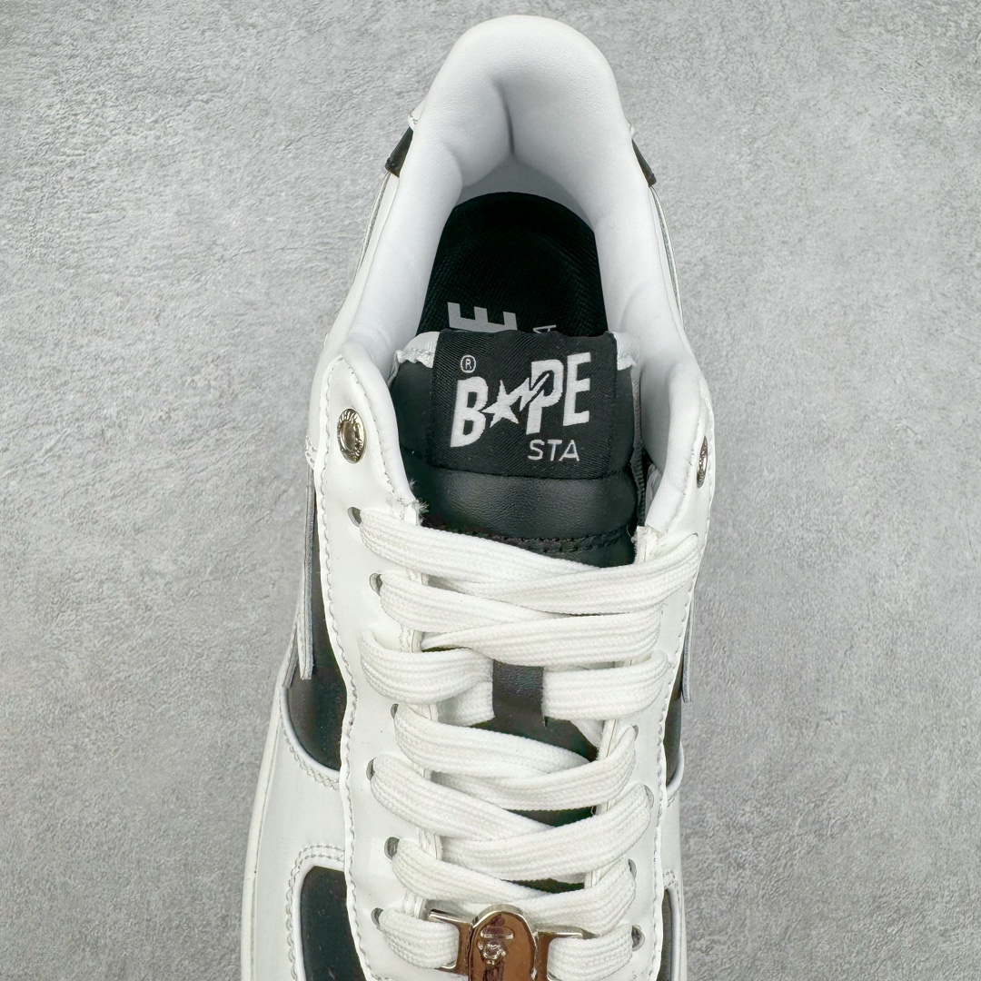 图片[5]-＃C版纯原 Bape Sta To Low 明星同款 猿人头经典漆皮低帮运动休闲板鞋 全套原纸板楦头开发 确保原汁原味 市场最完美低趴版型 一比一鞋头弧度高度鞋身弧度 外贸平台指定订单 匠心打造 开发时长超过半年 独家私模磨具冲刀加持 原厂特供皮料光泽色卡零偏差 内里均采用市场最好的超软原厂填充棉 原数据进口机台高频印压LOGO 最高QC检验标准 控制溢胶瑕疵 深浅定位均保持zp一致 中底嵌入Ortholite缓震材质 全套原包装 包含猿人logo 定制防尘袋 尺码：36 36.5 37 38 38.5 40 40.5 41 42 42.5 43 44 44.5 45 46-选品中心