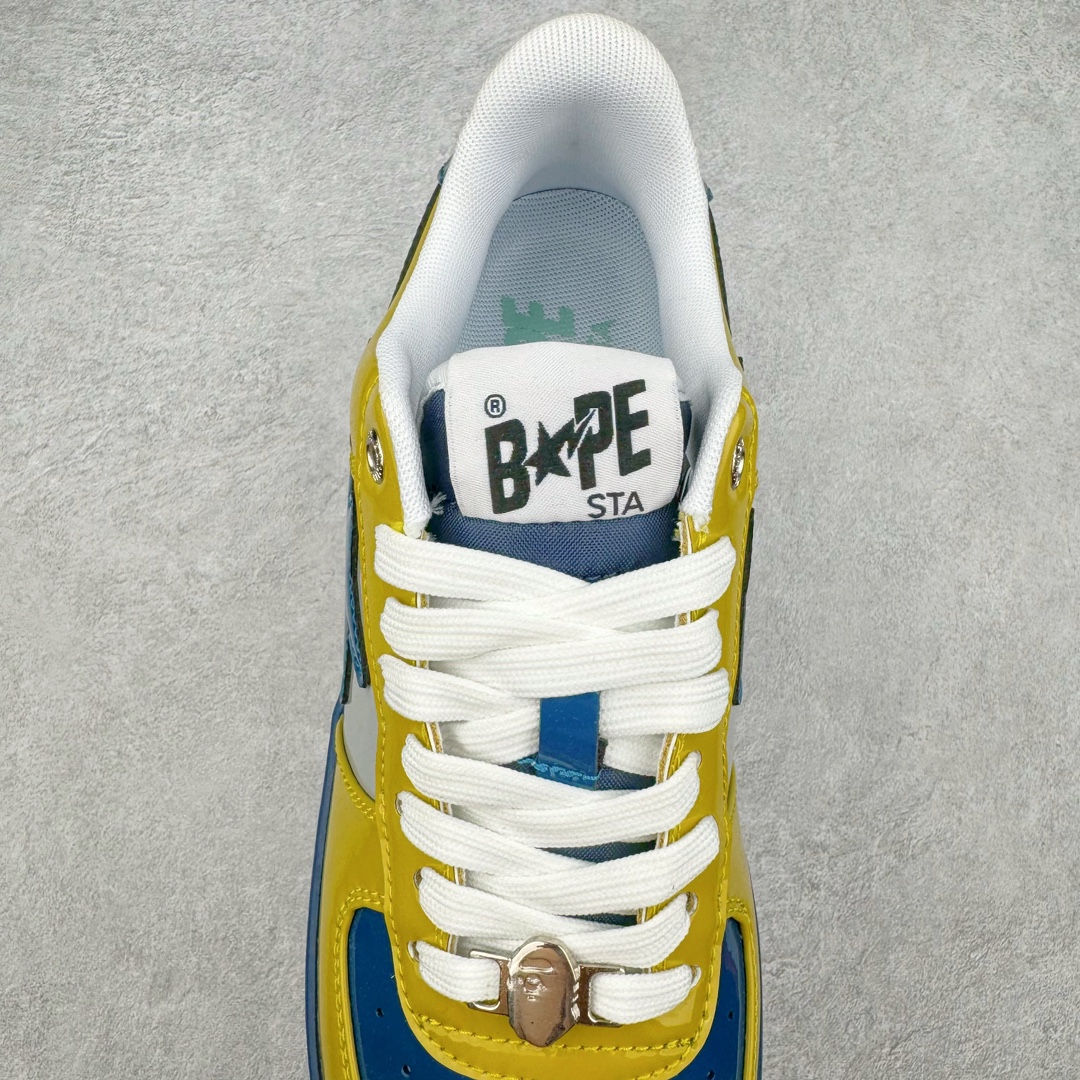 图片[5]-＃C版纯原 Bape Sta To Low 明星同款 猿人头经典漆皮低帮运动休闲板鞋 全套原纸板楦头开发 确保原汁原味 市场最完美低趴版型 一比一鞋头弧度高度鞋身弧度 外贸平台指定订单 匠心打造 开发时长超过半年 独家私模磨具冲刀加持 原厂特供皮料光泽色卡零偏差 内里均采用市场最好的超软原厂填充棉 原数据进口机台高频印压LOGO 最高QC检验标准 控制溢胶瑕疵 深浅定位均保持zp一致 中底嵌入Ortholite缓震材质 全套原包装 包含猿人logo 定制防尘袋 尺码：36 36.5 37 38 38.5 40 40.5 41 42 42.5 43 44 44.5 45 46-选品中心