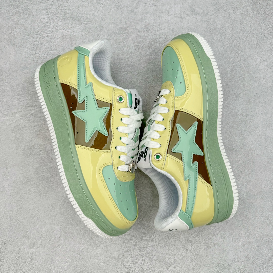 图片[3]-＃C版纯原 Bape Sta To Low 明星同款 猿人头经典漆皮低帮运动休闲板鞋 全套原纸板楦头开发 确保原汁原味 市场最完美低趴版型 一比一鞋头弧度高度鞋身弧度 外贸平台指定订单 匠心打造 开发时长超过半年 独家私模磨具冲刀加持 原厂特供皮料光泽色卡零偏差 内里均采用市场最好的超软原厂填充棉 原数据进口机台高频印压LOGO 最高QC检验标准 控制溢胶瑕疵 深浅定位均保持zp一致 中底嵌入Ortholite缓震材质 全套原包装 包含猿人logo 定制防尘袋 尺码：36 36.5 37 38 38.5 40 40.5 41 42 42.5 43 44 44.5 45 46-选品中心